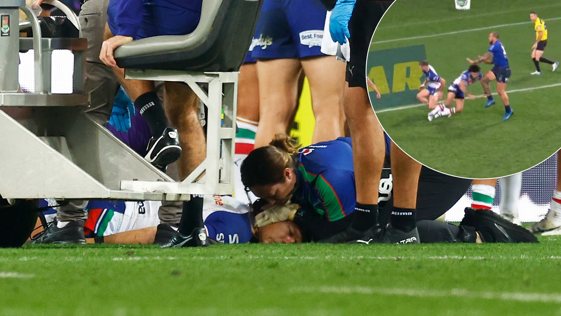 NRL: Scary moment Warriors star Dallin Watene-Zelezniak knocked out cold in  loss to Storm - NZ Herald