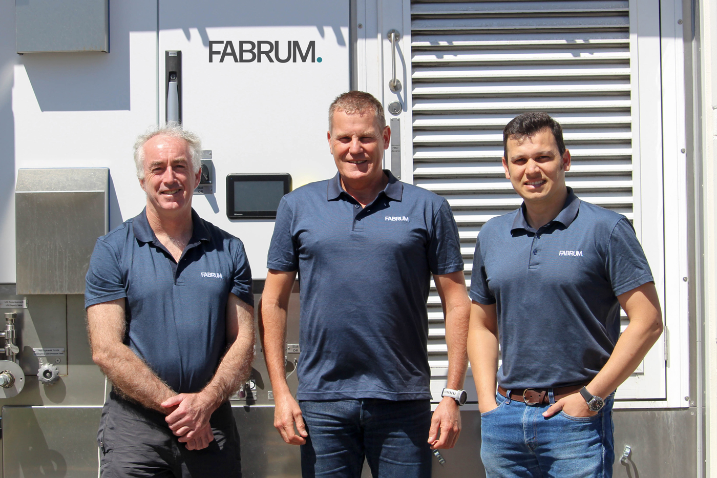 From left to right: Fabrum founders Hugh Reynolds and Christopher Boyle with chief executive Dr Ojas Mahapatra. Photo / Supplied
