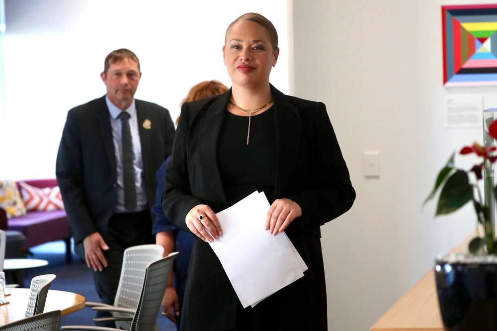 Wellington Mayor Tory Whanau speaks to media after the Government appointed a Crown observer to the city's council. Photo / Mark Mitchell