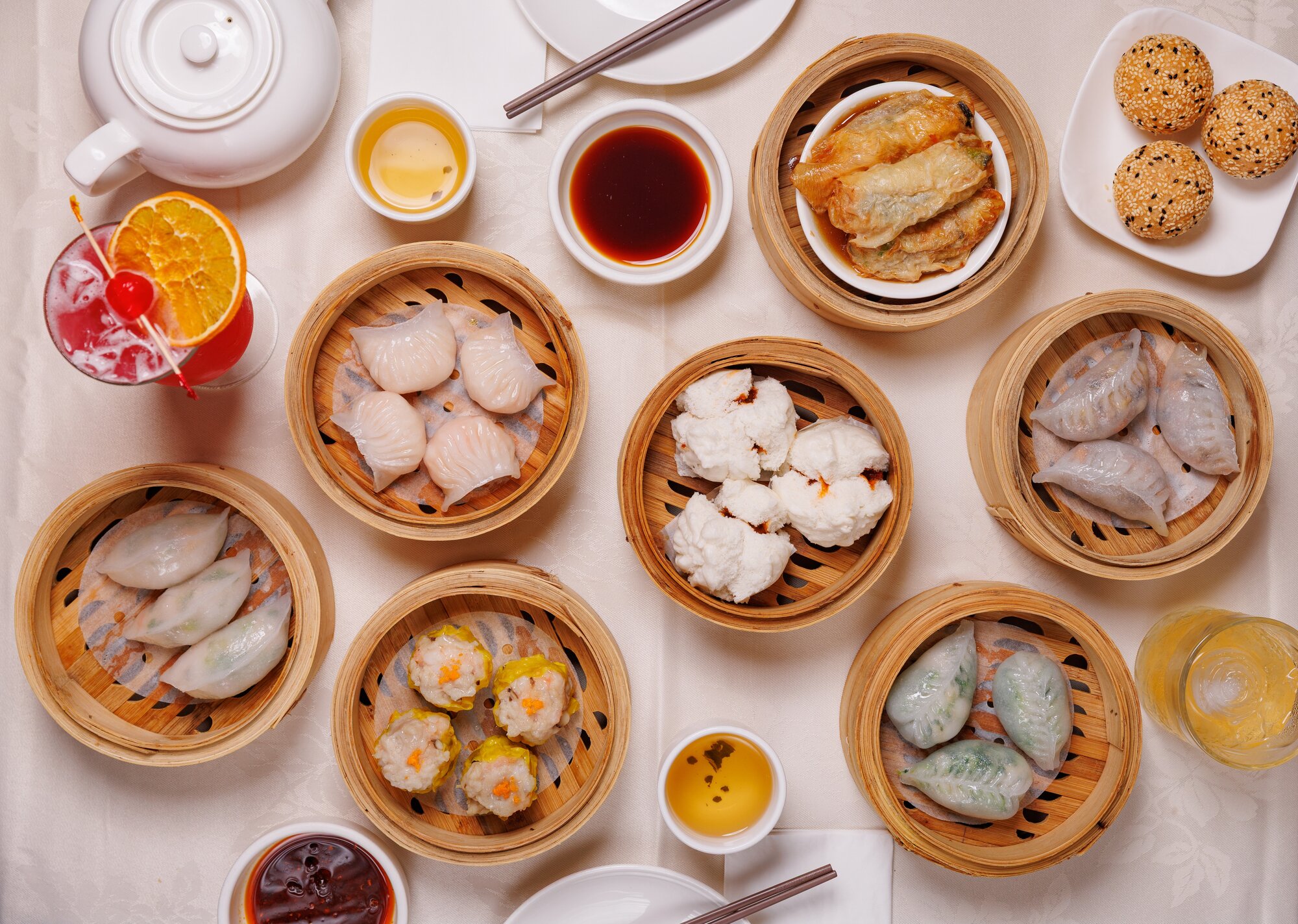 A selection of steamed dumplings and pork buns on the menu at Grand Harbour restaurant. Photo / Babiche Martens