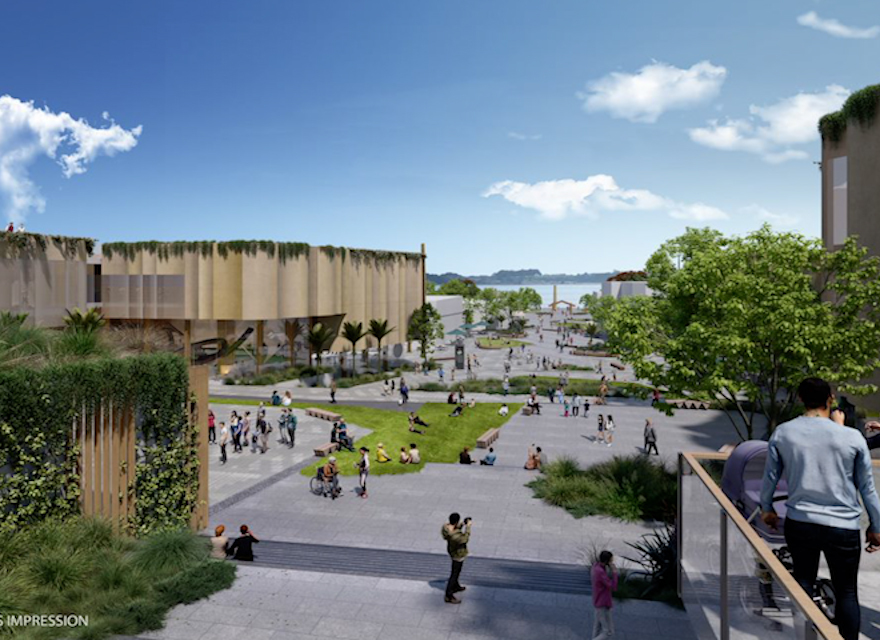 An artist's impression of the future civic precinct Te Manawataki o Te Papa. Image / Supplied