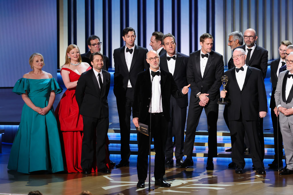 Jesse Armstrong accepts the Outstanding Drama Series award for Succession onstage during the 75th Emmy Awards. Photo / Getty Images