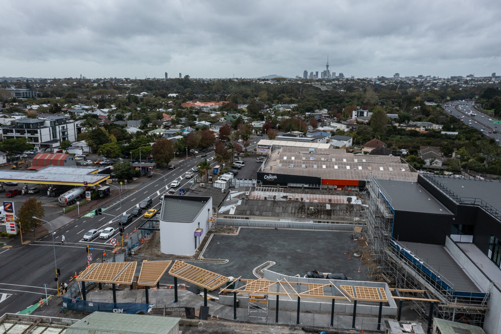 Construction at the site of the new New World Pt Chevalier on Great North Rd, where jobs have been reserved for those displaced from Victoria Park. Photo / Jason Dorday