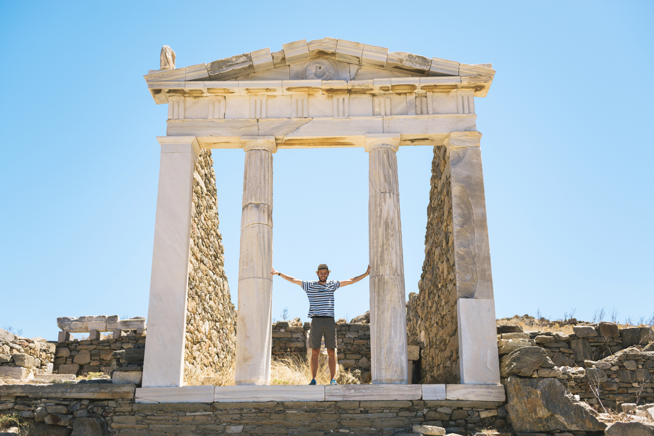 Mykonos may be party central, but would-be historians also flock to the stylish island for its ruin-rich neighbour: Delos. Photo / Getty Images