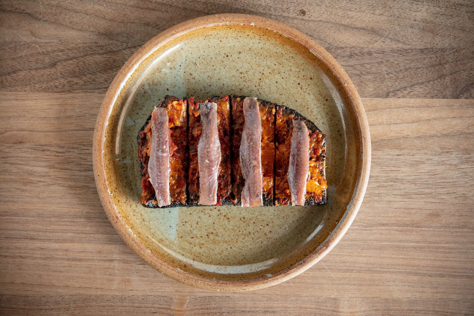 The anchovy tostadas on the menu at Alma. Photograph by Babiche Martens.