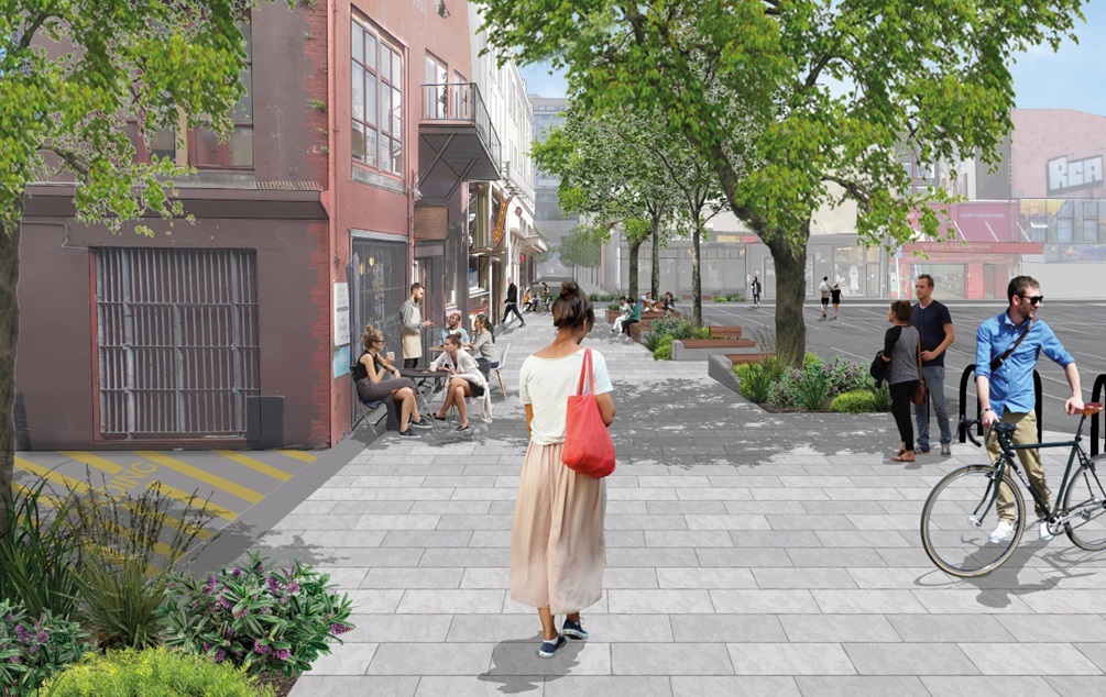 What Swan Lane will look like after work is completed. Image / WCC