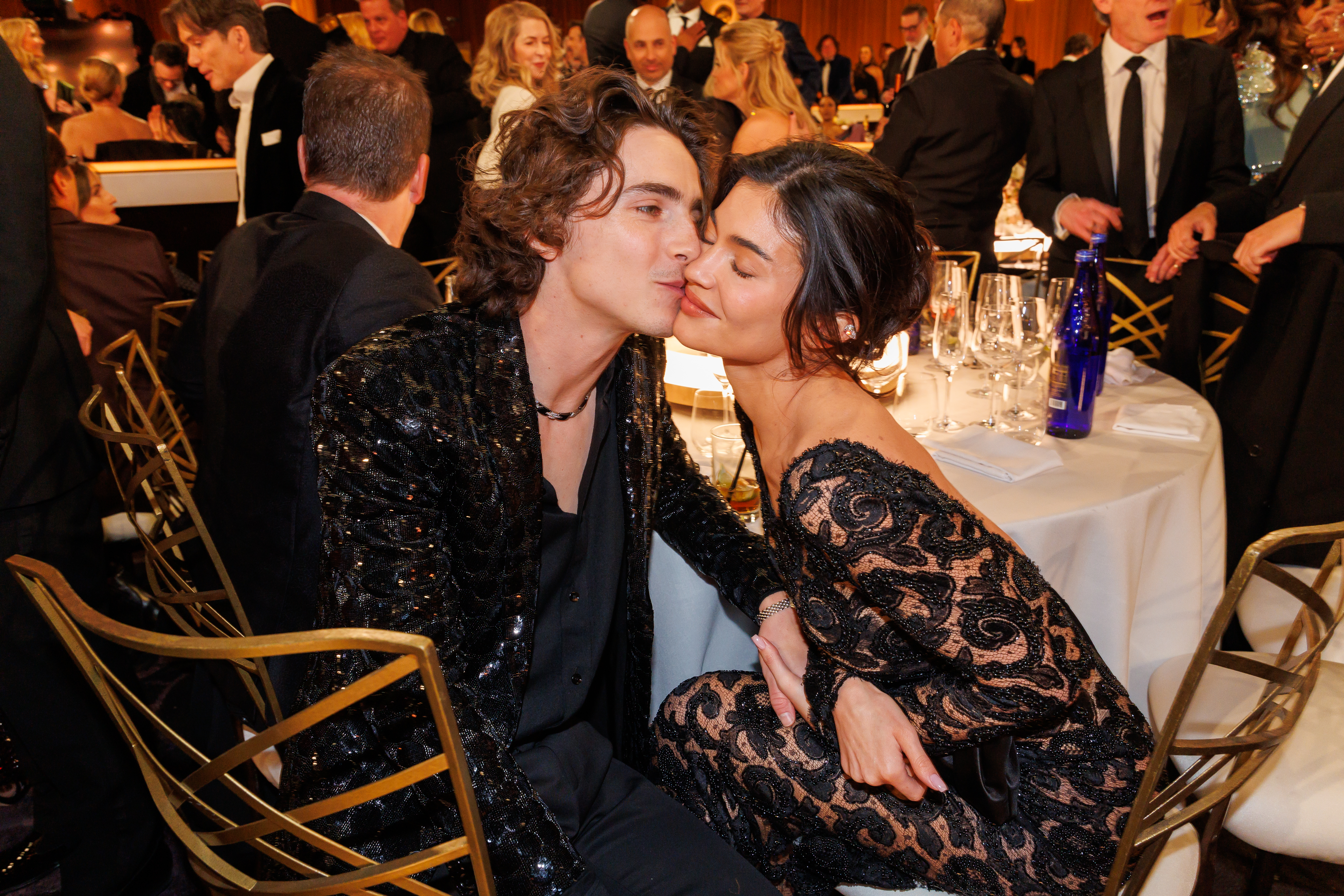 Timothée Chalamet and Kylie Jenner at the 81st Golden Globe Awards held at the Beverly Hilton Hotel on January 7, 2024 in Beverly Hills, California. Photo / Getty Images