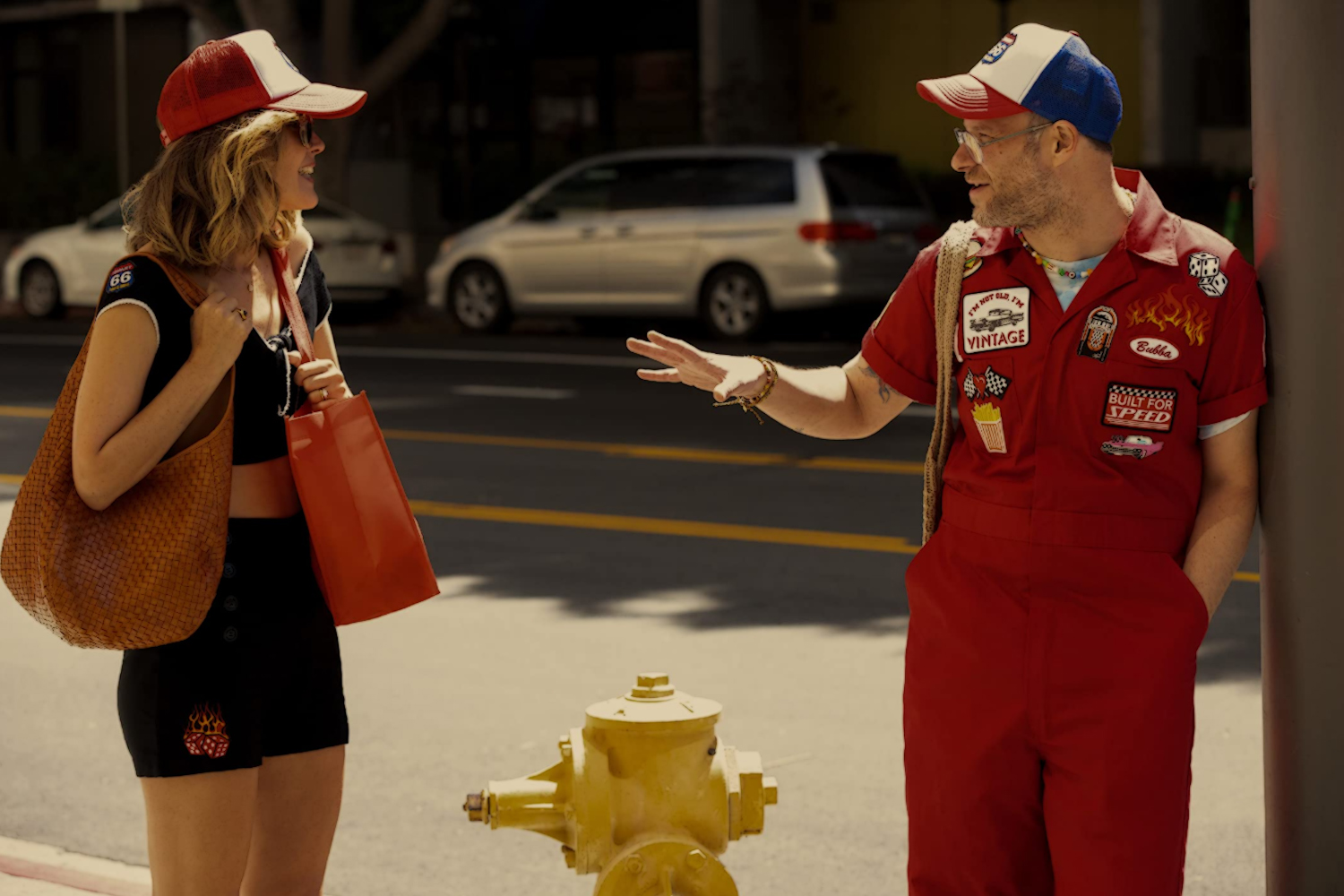 Rose Bryne as Sylvia and Seth Rogan as Will in 'Plantonic'.