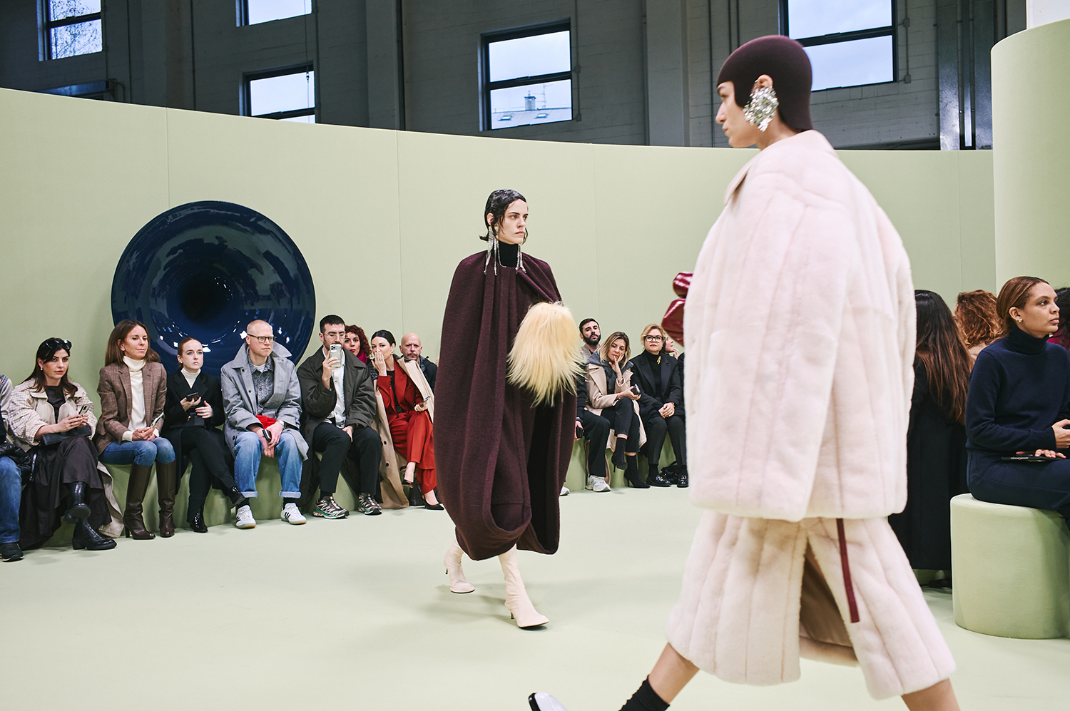The Jil Sander show reveled in quilted coats and layerable knits. Photo / Simbarashe Cha, The New York Times