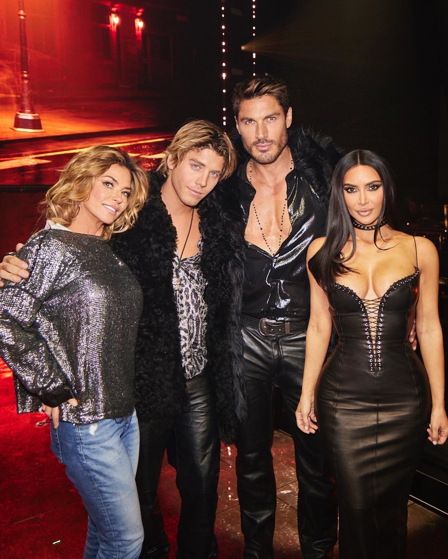 The grooms wore pleather. Shania wore jeans. Photo / Instagram