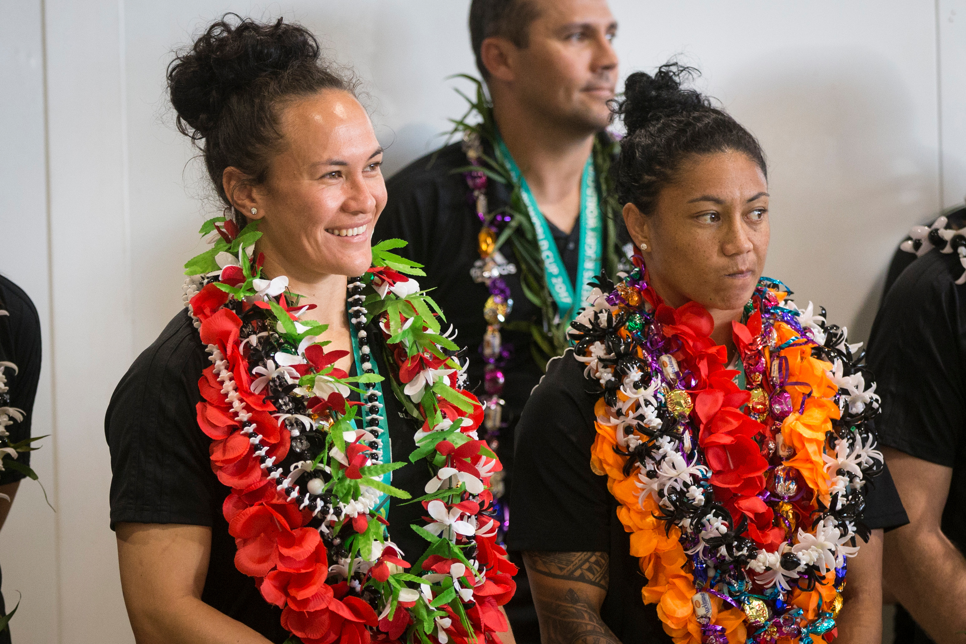 Black Ferns wingers and newlyweds Portia Woodman, left, and Renee Wickliffe. Photo / Photosport