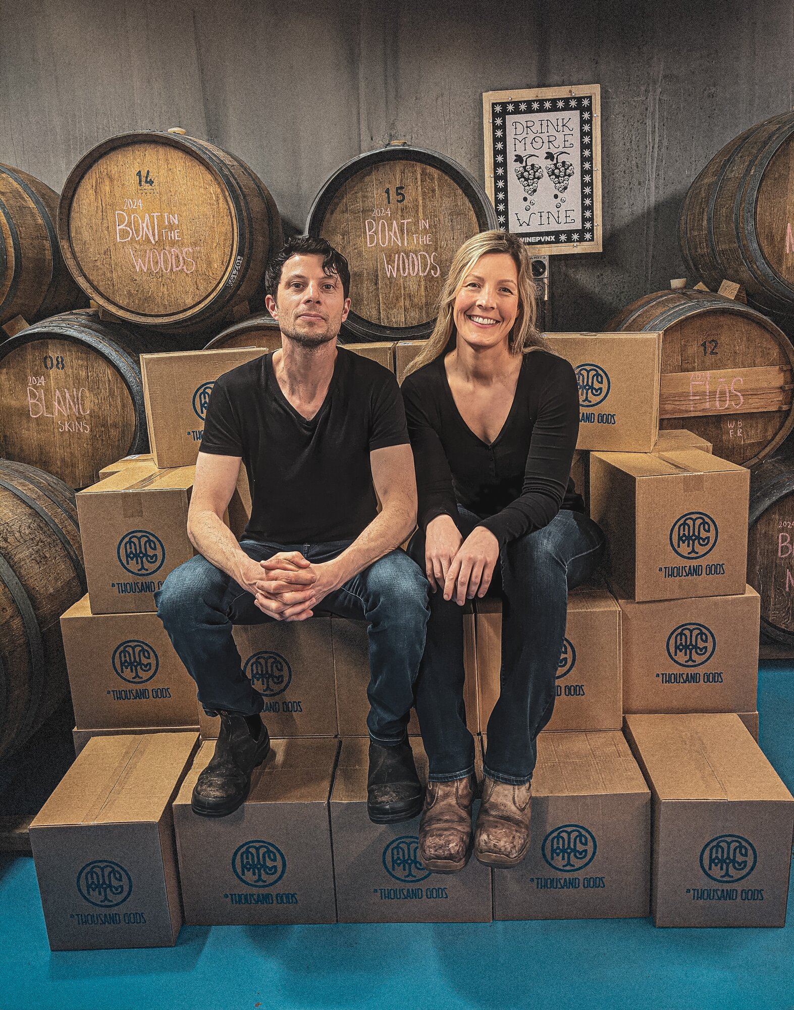  Lauren Keenan and Simon Sharpe of A Thousand Gods winery.