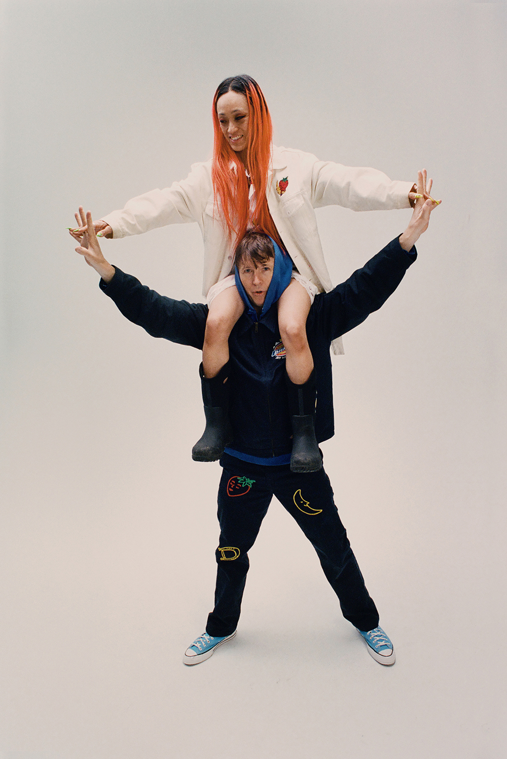 Farm friends Eri Wakiyama and Ryan McGinley at Sky High Farm. Photo / Alex Hodor-Lee, The New York Times