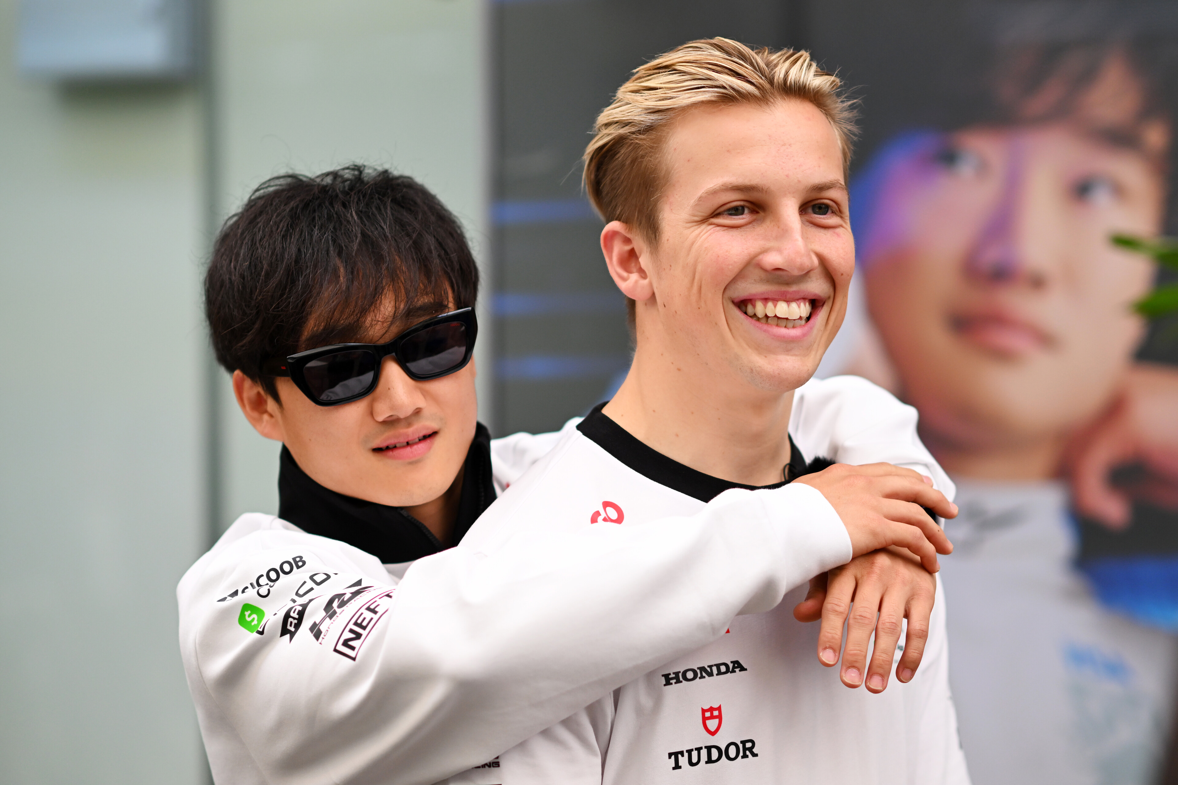 Liam Lawson and Yuki Tsunoda at the 2024 Brazil Grand Prix. Photo / Red Bull