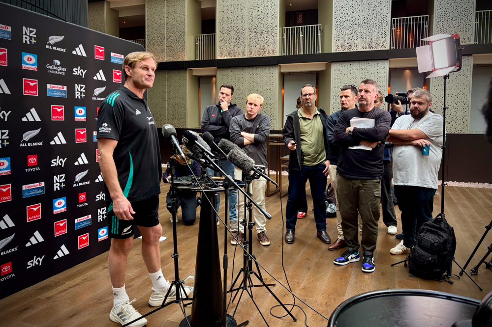 All Blacks coach Scott Robertson told the media on Monday that pressure is part of his job. Photo / Jason Dorday