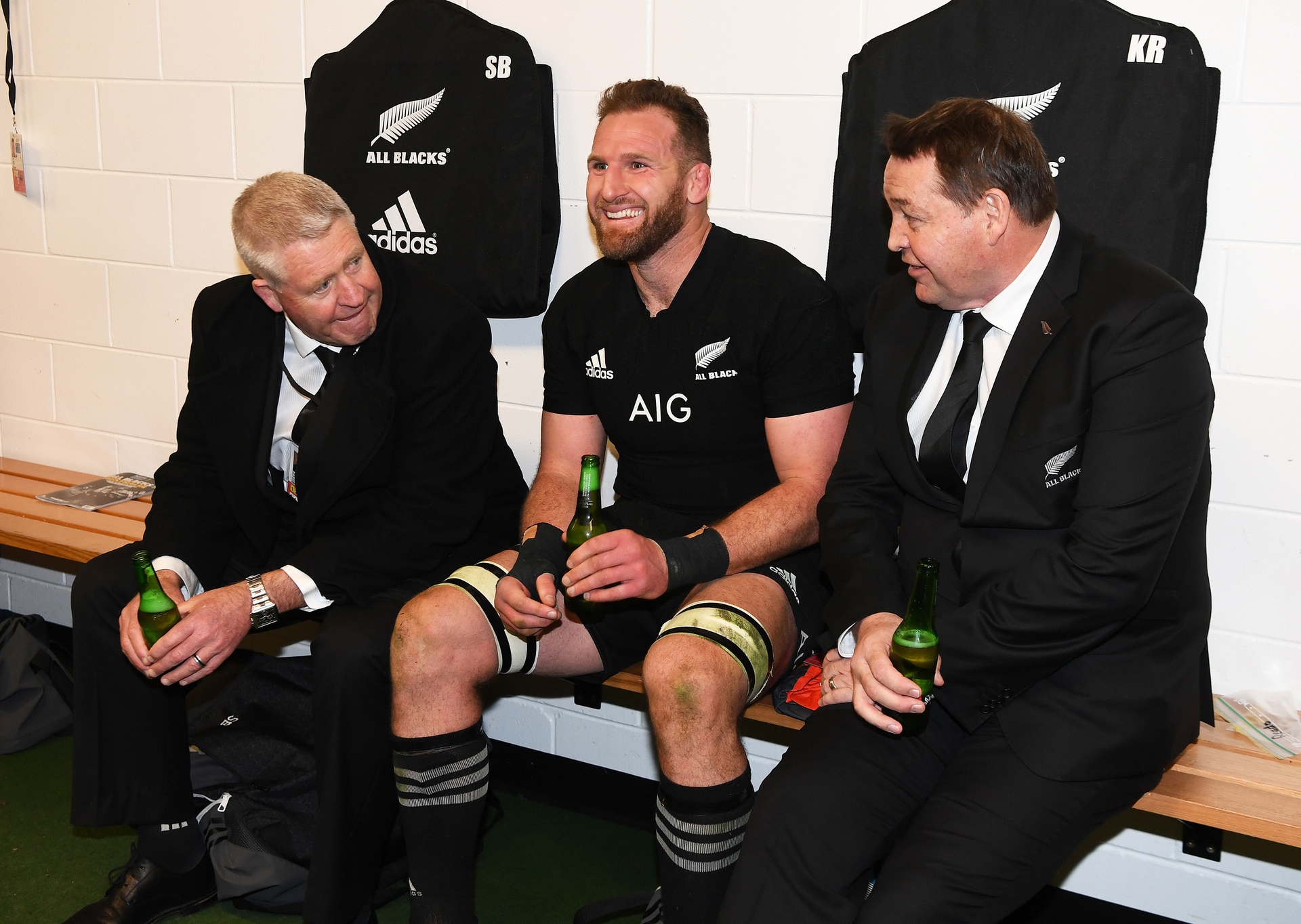 Steve Tew, Kieran Read and Steve Hansen. Photo / Photosport