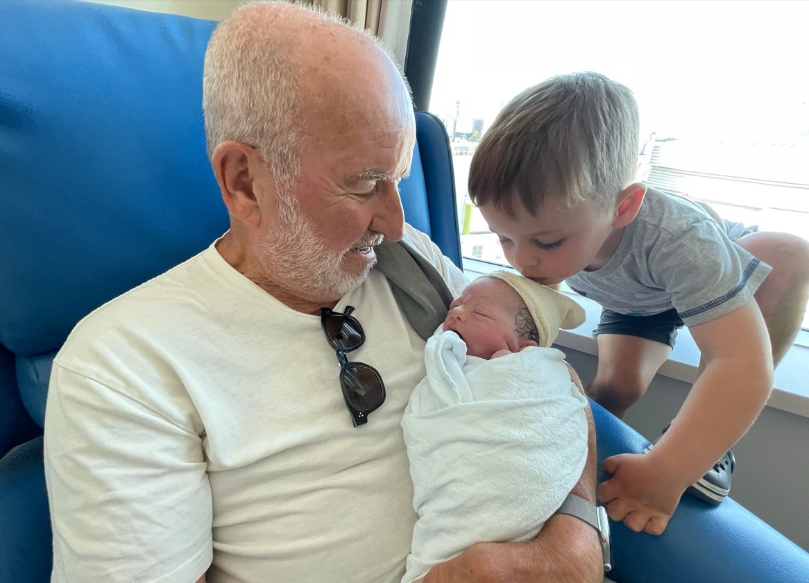 Newstalk ZB's Barry Soper with new daughter Mackay and 2-year-old son Iggy, his children with wife Heather du Plessis-Allan.