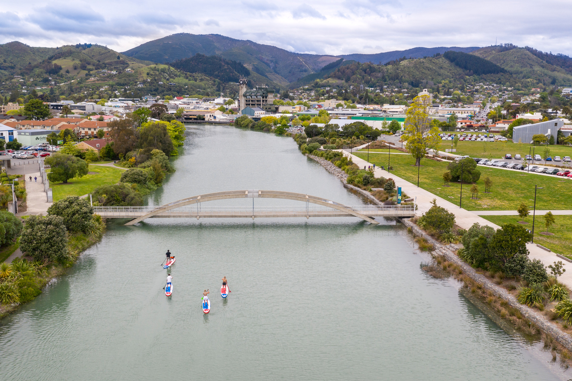 Paddleboards along Nelson's Maitai River. Photo / nelsontasman.nz