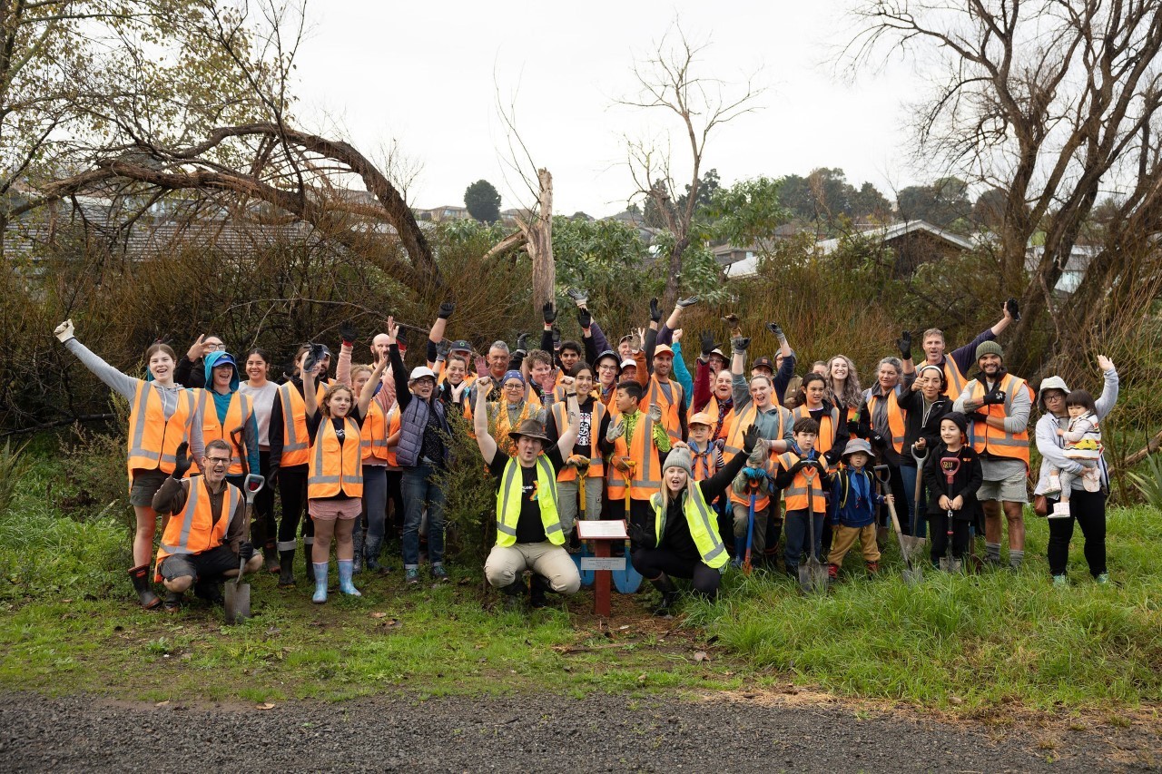 Some of the Love Whangārei Monthly Clean Up crew. Photo / Supplied
