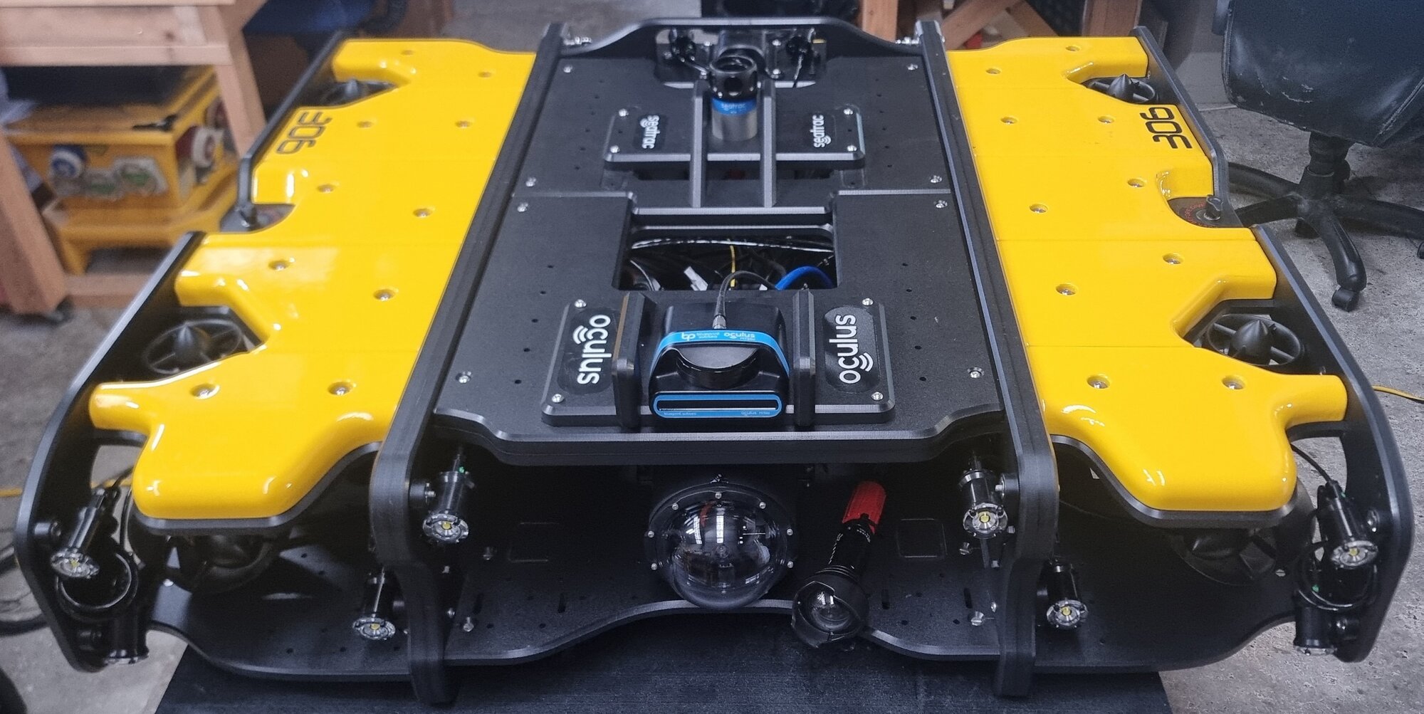 Bay Dynamics' uncrewed underwater vehicle (UUV) unit 306, designed for high current ocean environments and used for oil and gas industry support work.