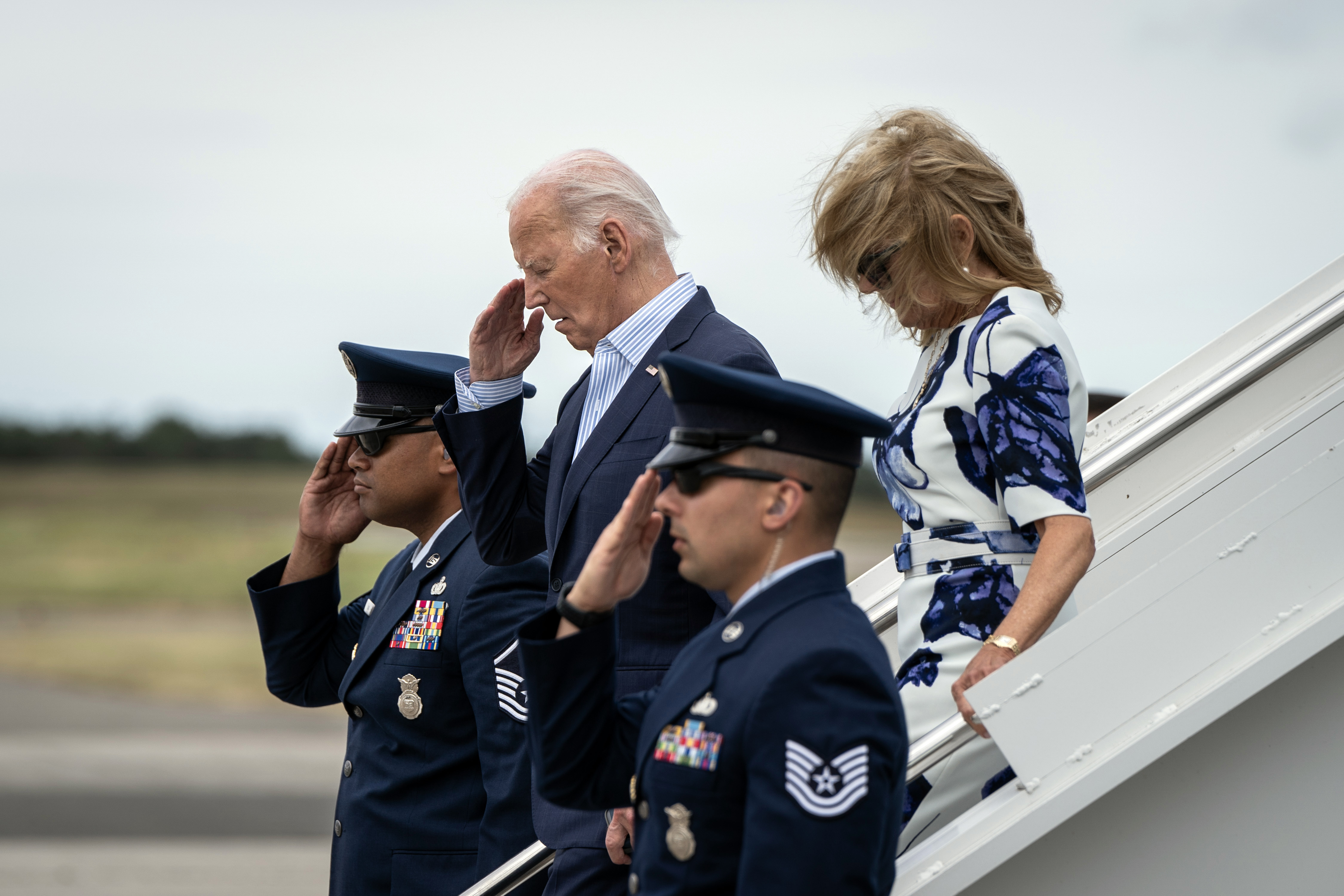 President Joe Biden and First Lady Jill Biden arrive at Westhampton Beach, New York, for a campaign reception on June 29, 2024. Photo / Haiyun Jiang, The New York Times