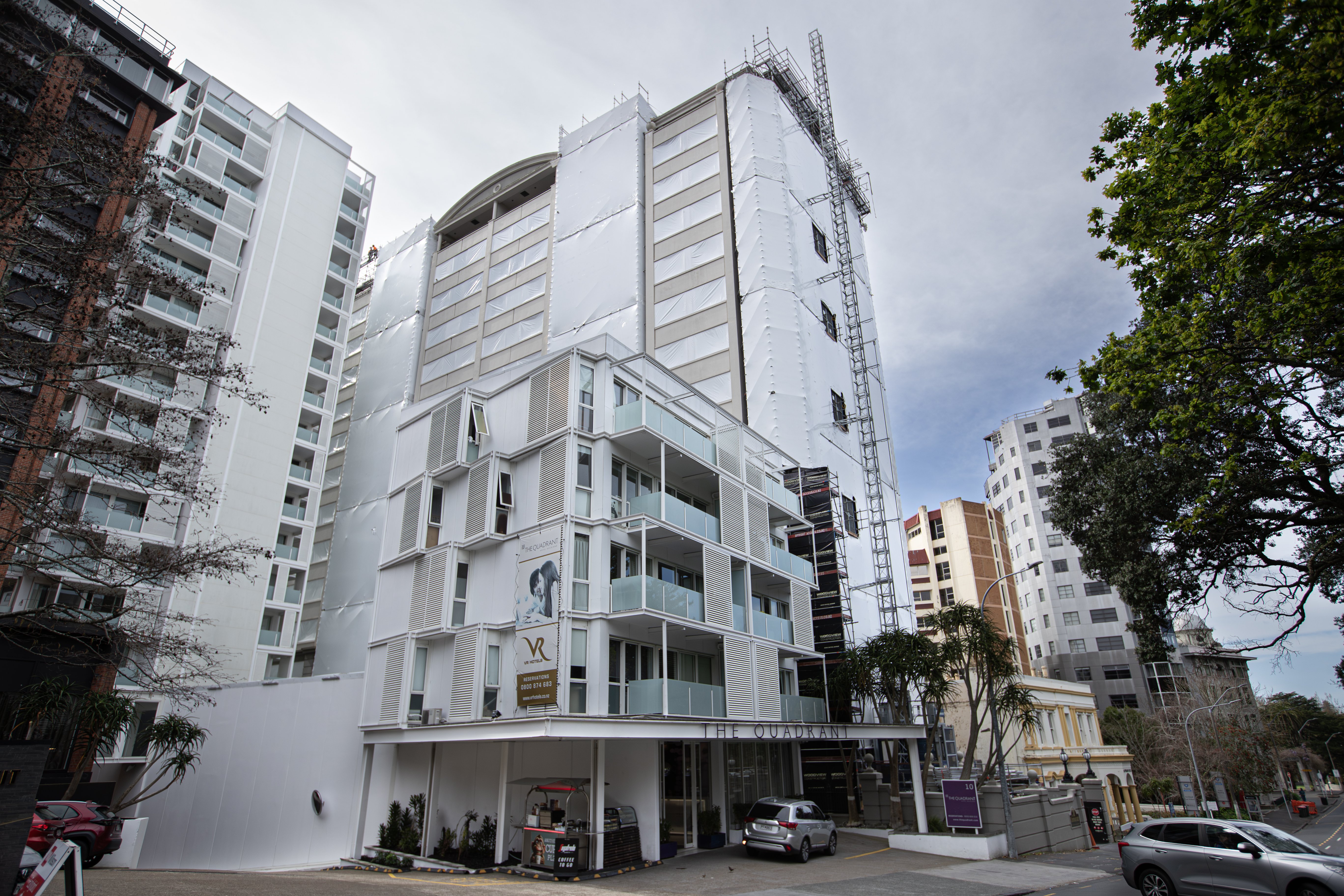 The Connaught apartment block is on Waterloo Quadrant in central Auckland. Photo / Hayden Woodward