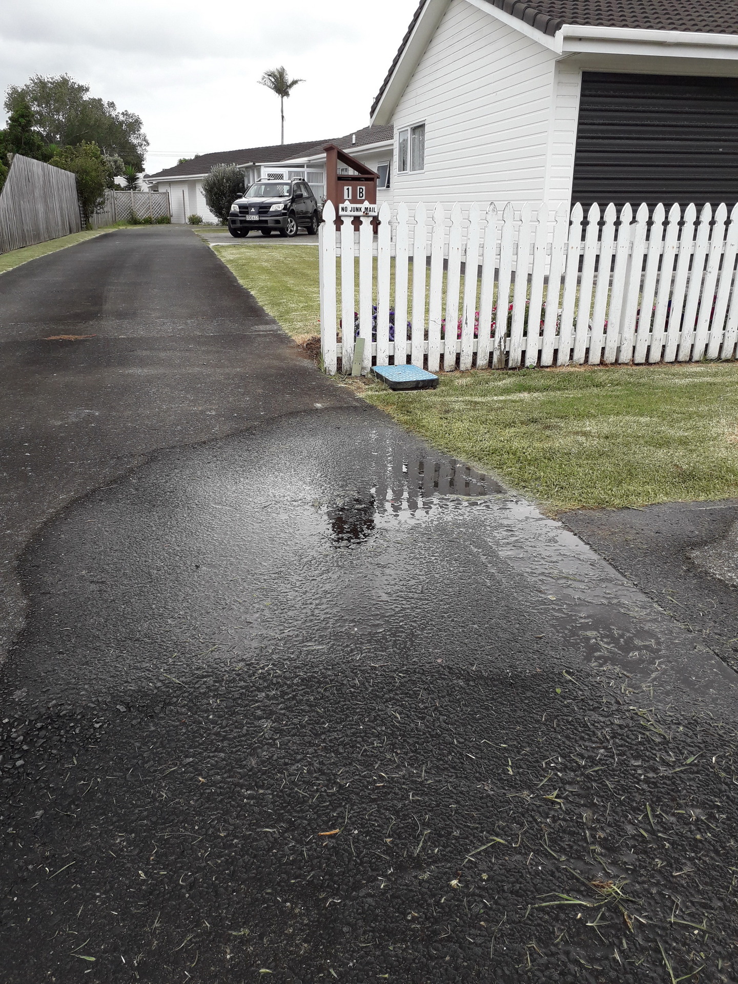 A water leak in Oxford St, Kaitāia. Last month, residents experienced up to 14 water outages.