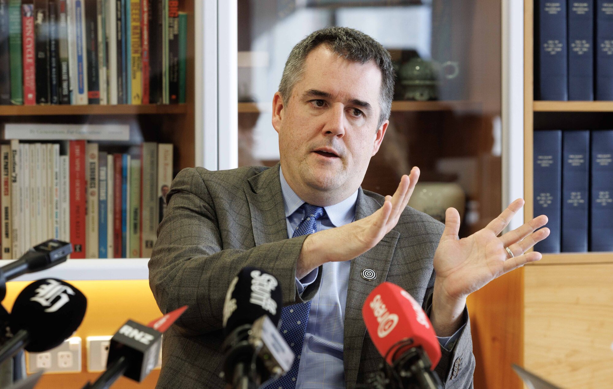 Chris Bishop was the subject of much praise from National's leader Christopher Luxon at the party's conference in Lower Hutt. Photo / Mark Mitchell
