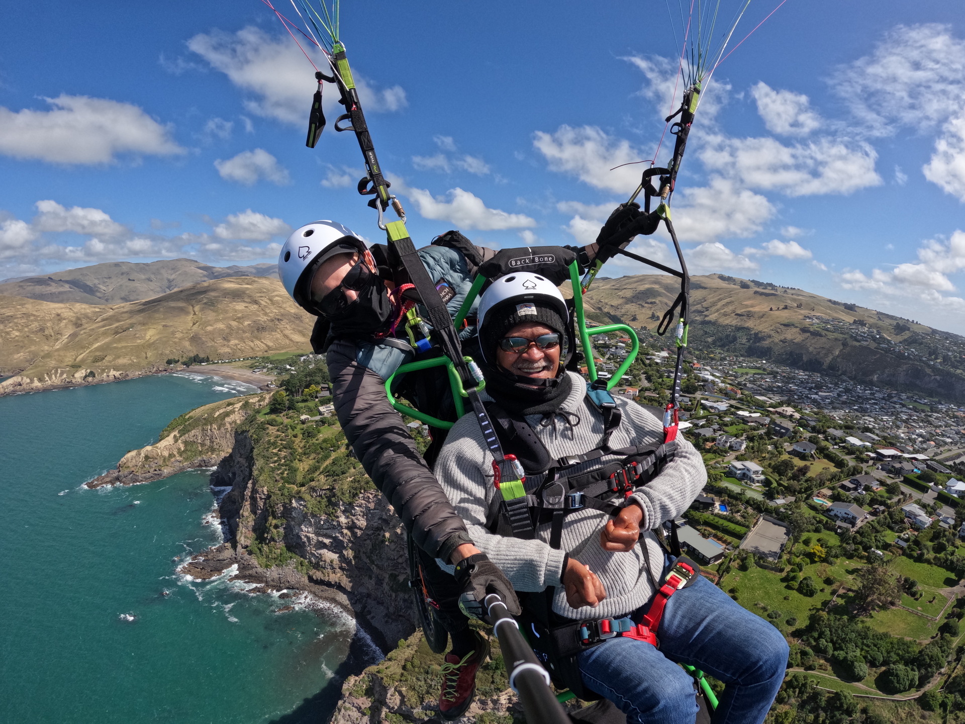 Paragliding over Christchurch. Photo / Makingtrax, Supplied