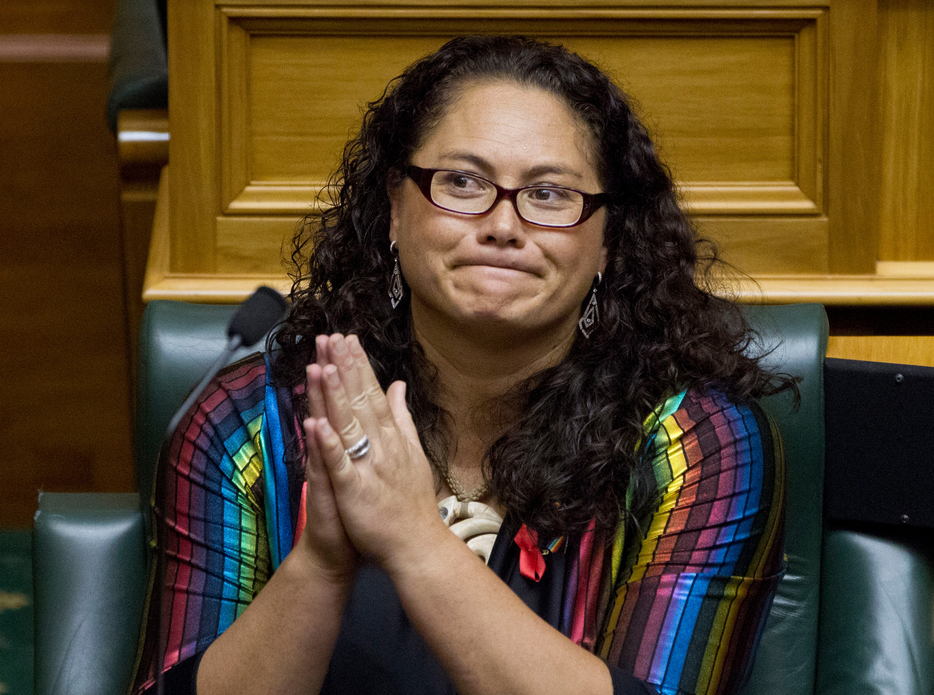 Louisa Wall after delivering her speech in the third reading of the marriage equality bill in April 2013. Photo / Mark Mitchell
