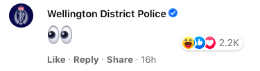 Police noticed it. Photo / Facebook