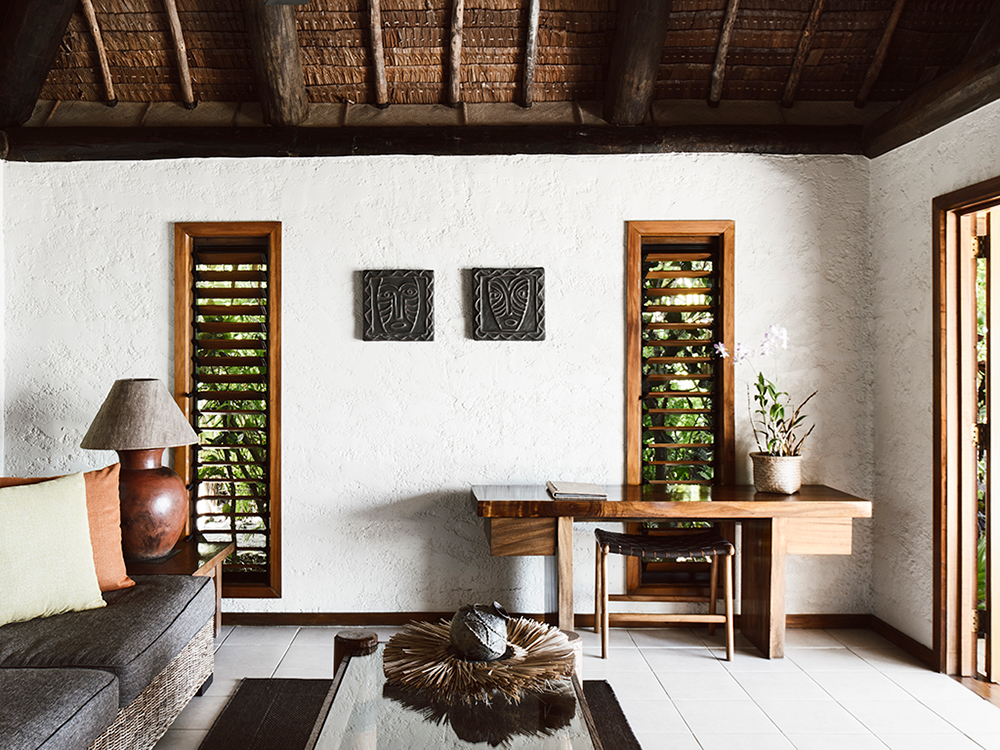 The living room of the beachfront villa. Photo / Supplied  