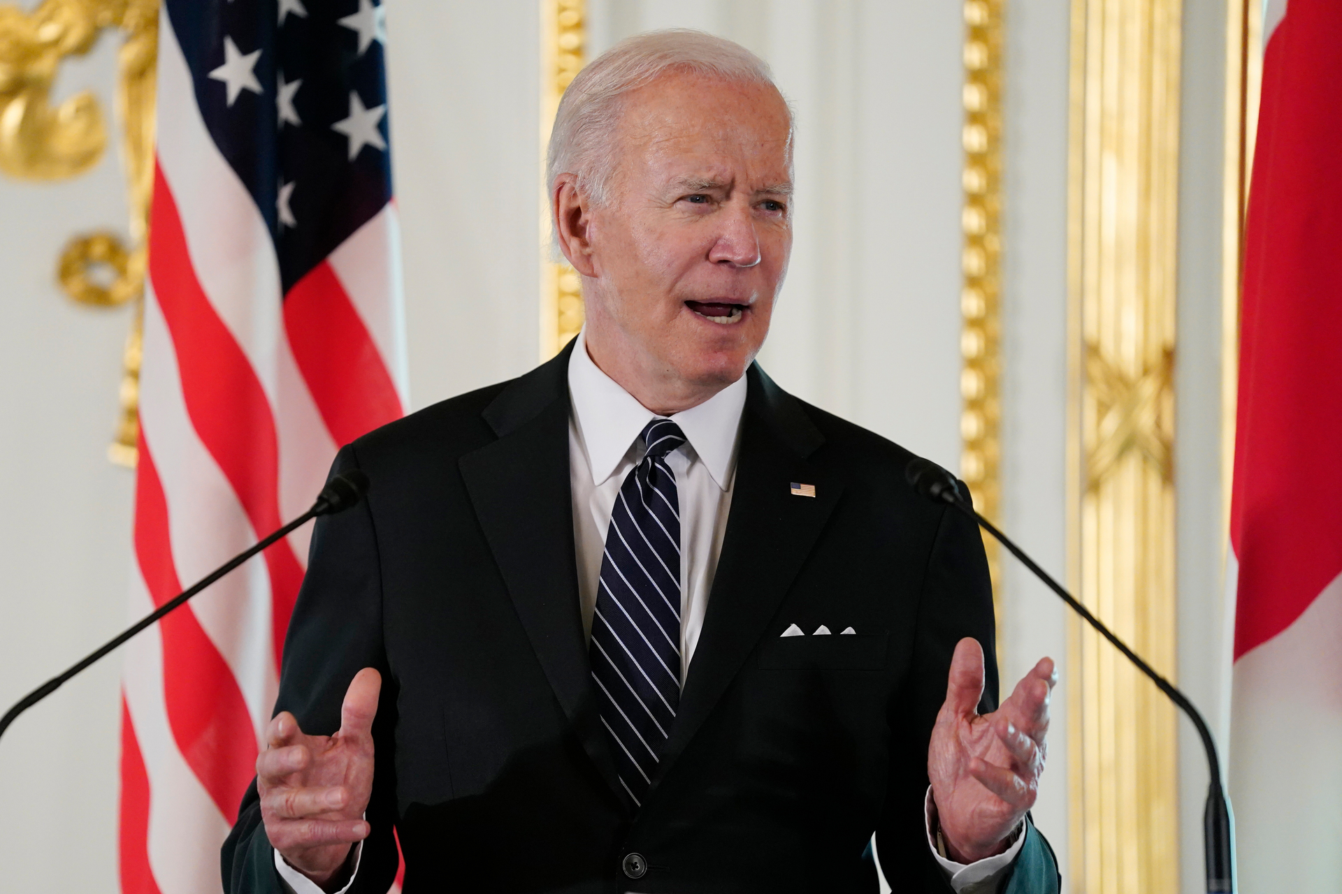 US President Joe Biden speaks during a news conference today. Photo / AP