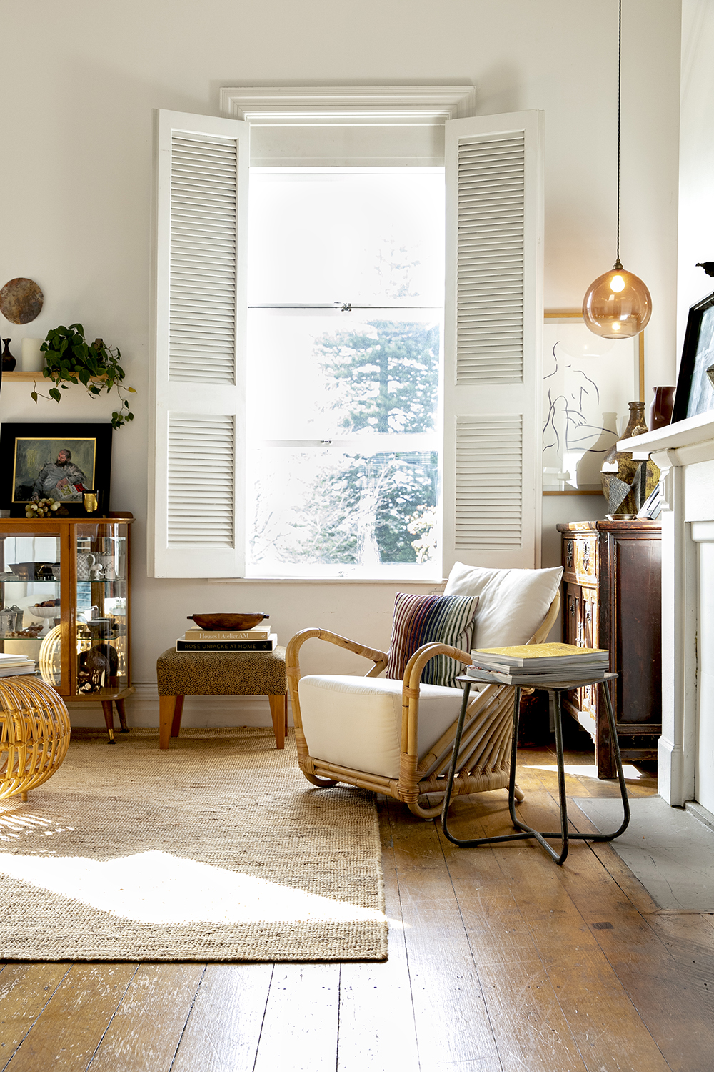 Sun streams into the apartment, which overlooks Western Park. Photo / Babiche Martens
