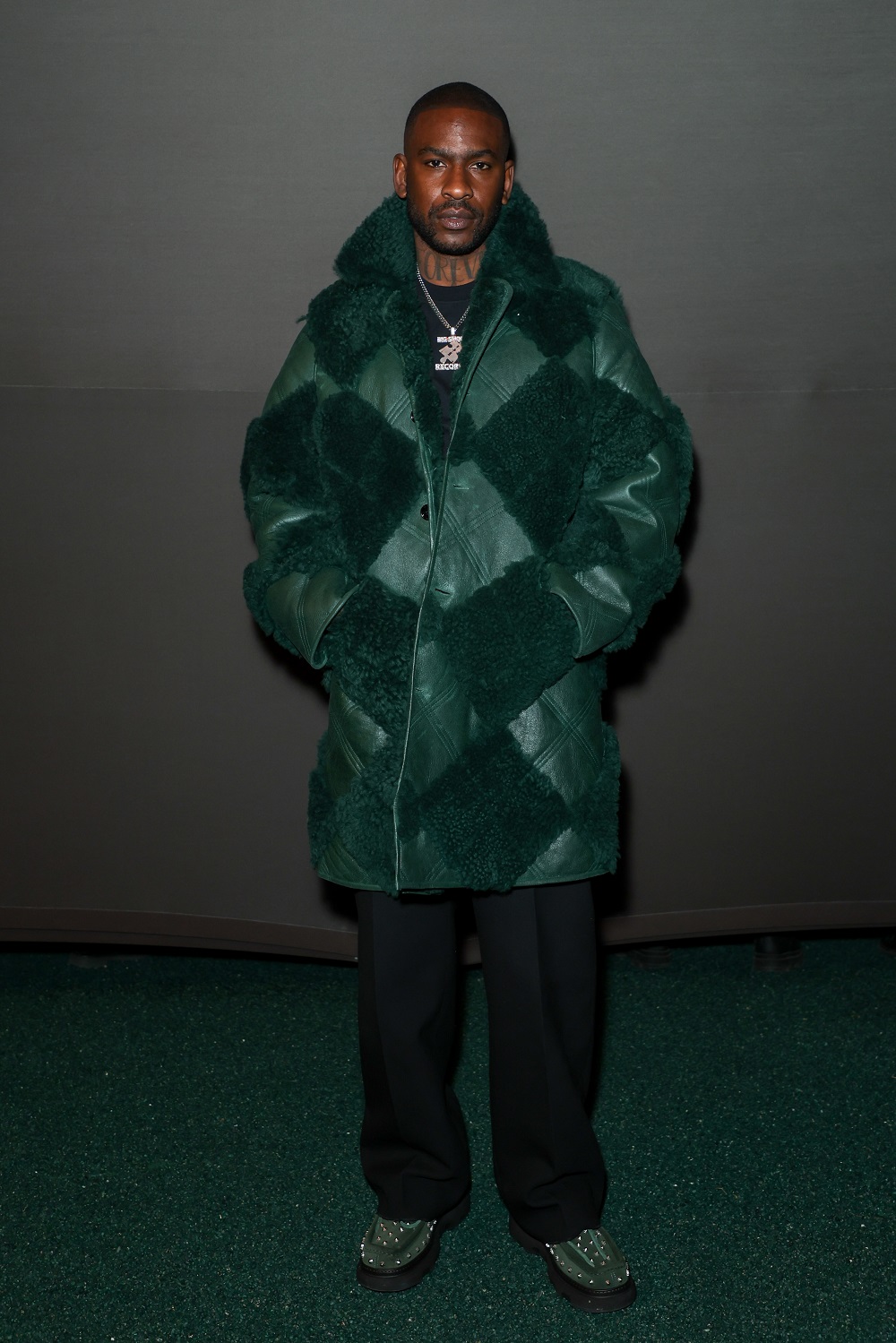 Skepta attends the Burberry Winter show during London Fashion Week. Photo / Dave Benett, Getty Images