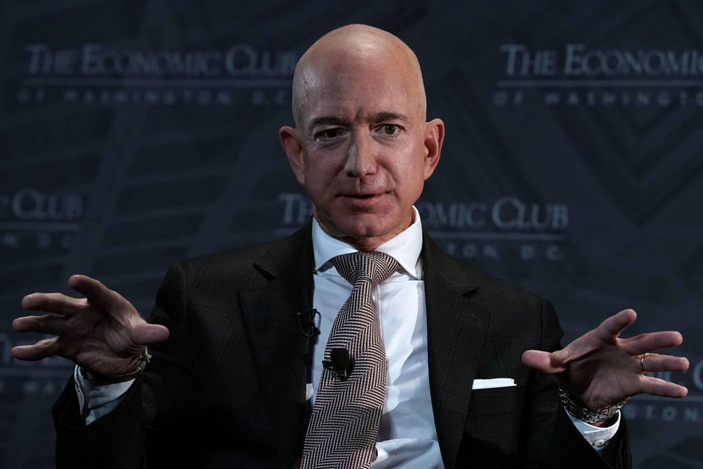 Amazon's Project Kuiper will involve a constellation of 3236 satellites offering broadband from the sky. Like Elon Musk, the company's founder, Jeff Bezos, is a space buff. Photo / Getty Images