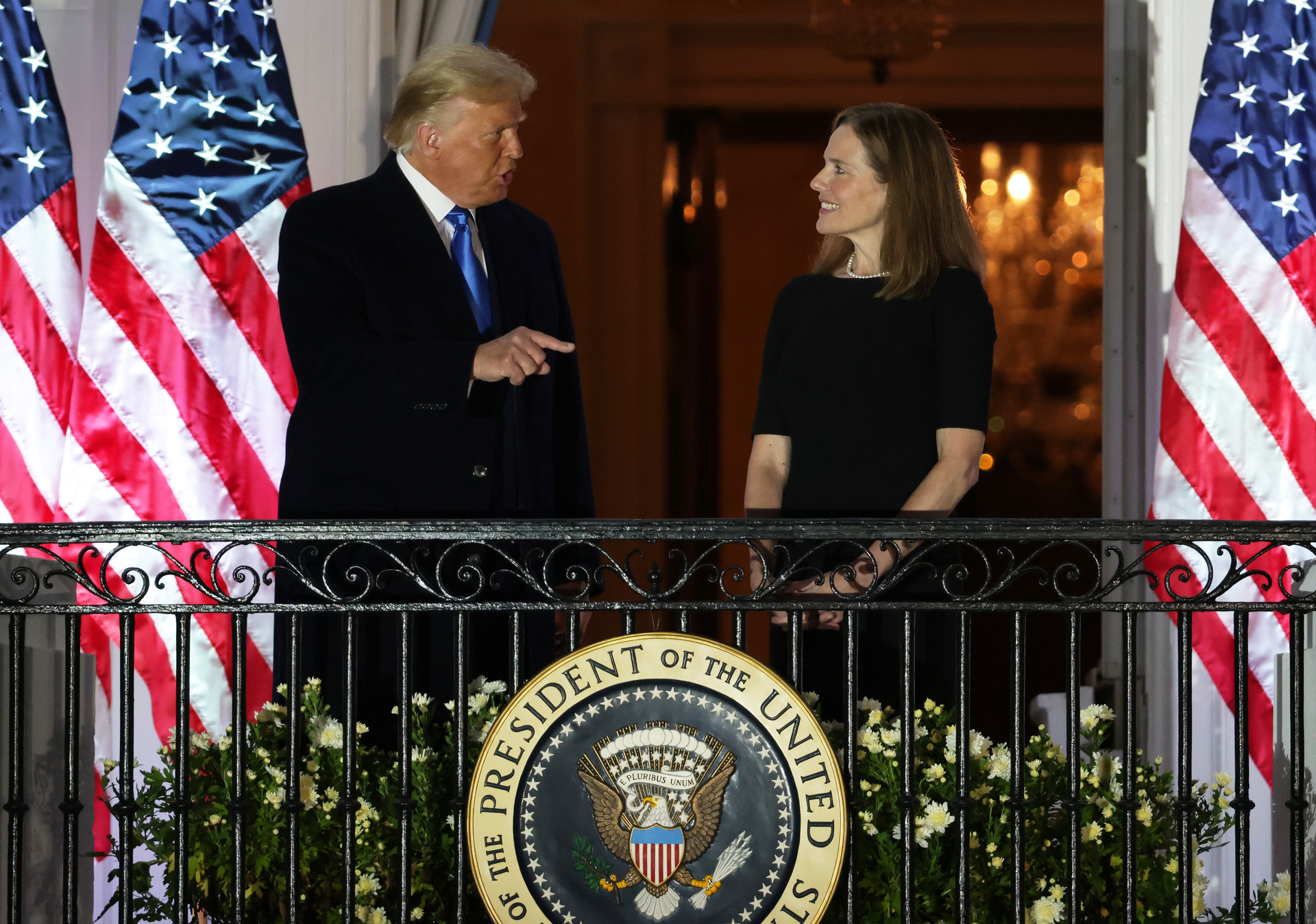 Donald Trump his third appointee to the Supreme Court, Amy Coney Barrett. Photo / Getty Images
