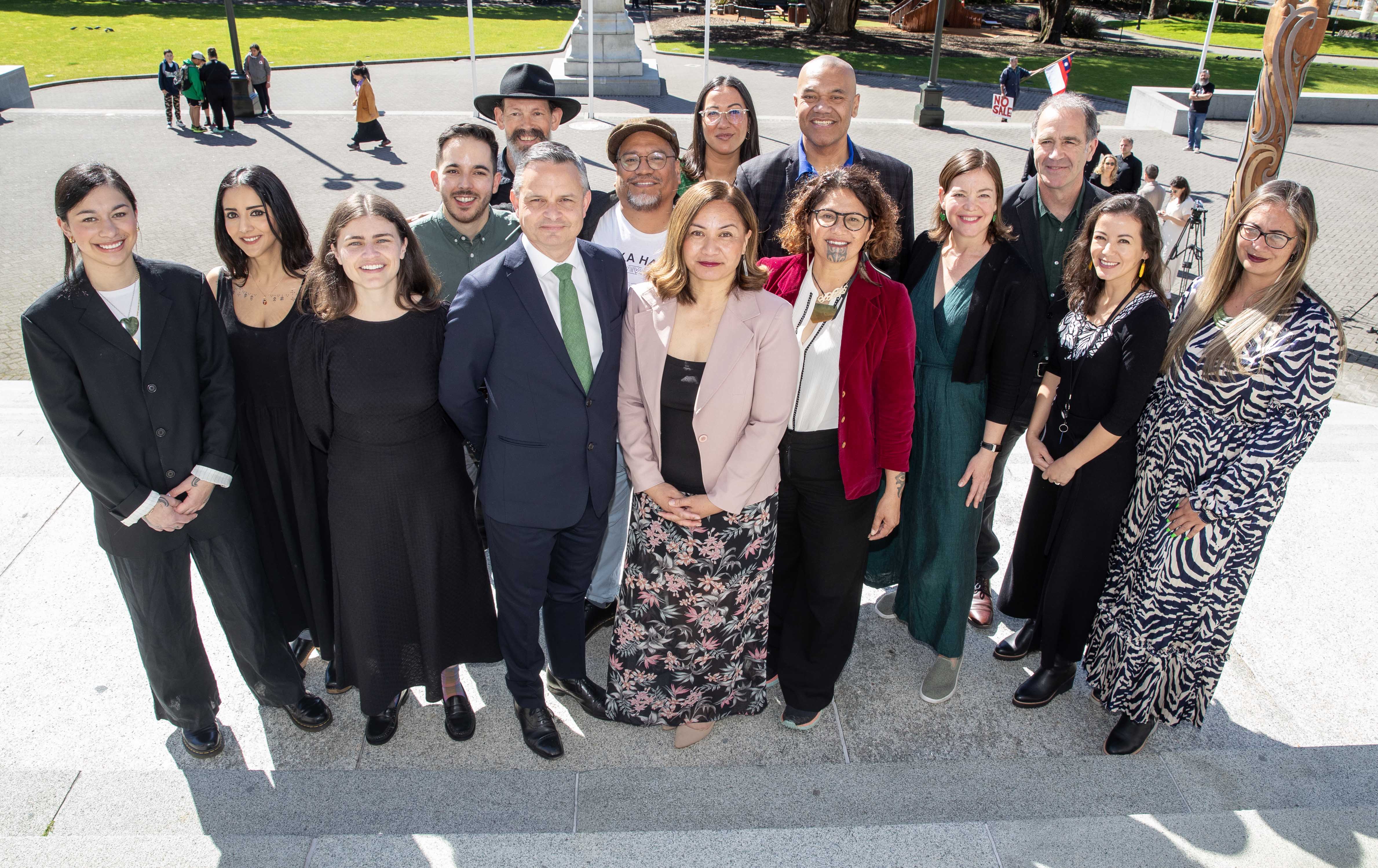 The Green Party caucus after last October's election. Photo / Mark Mitchell