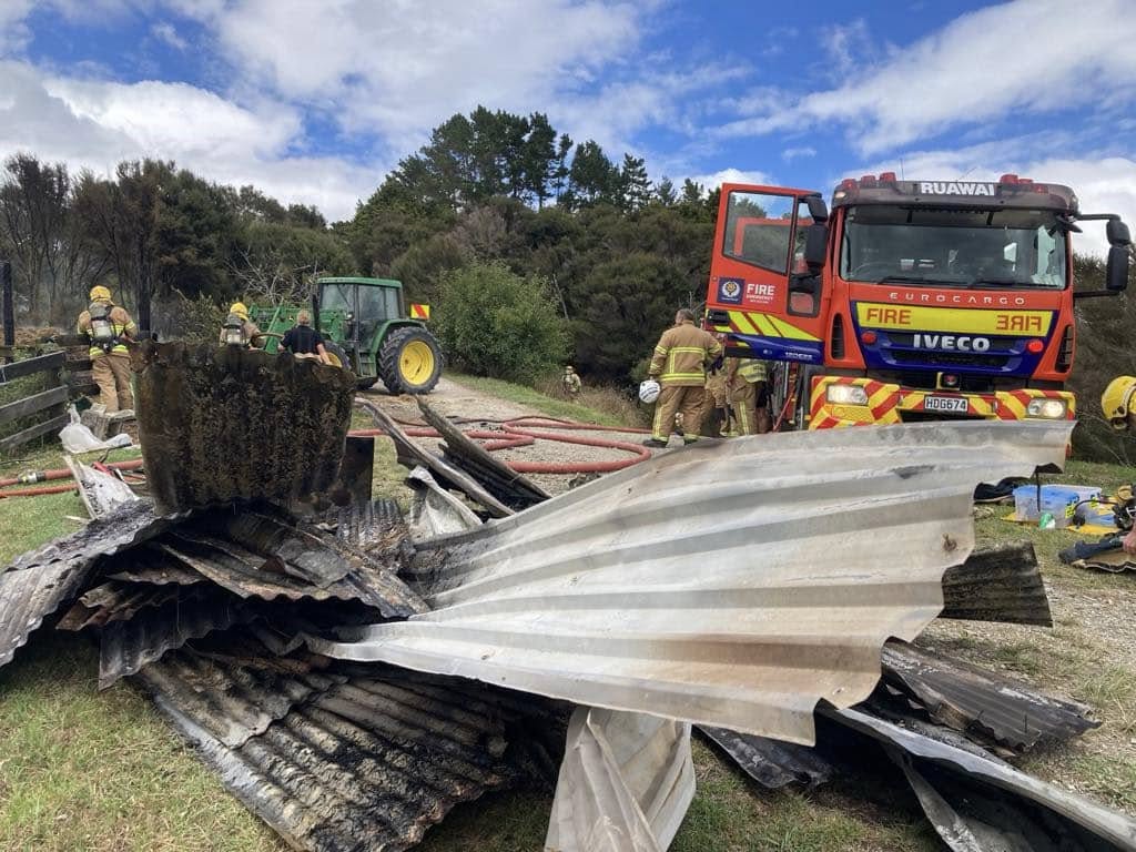 A large shed at the back of the Ruawai home was also destroyed.