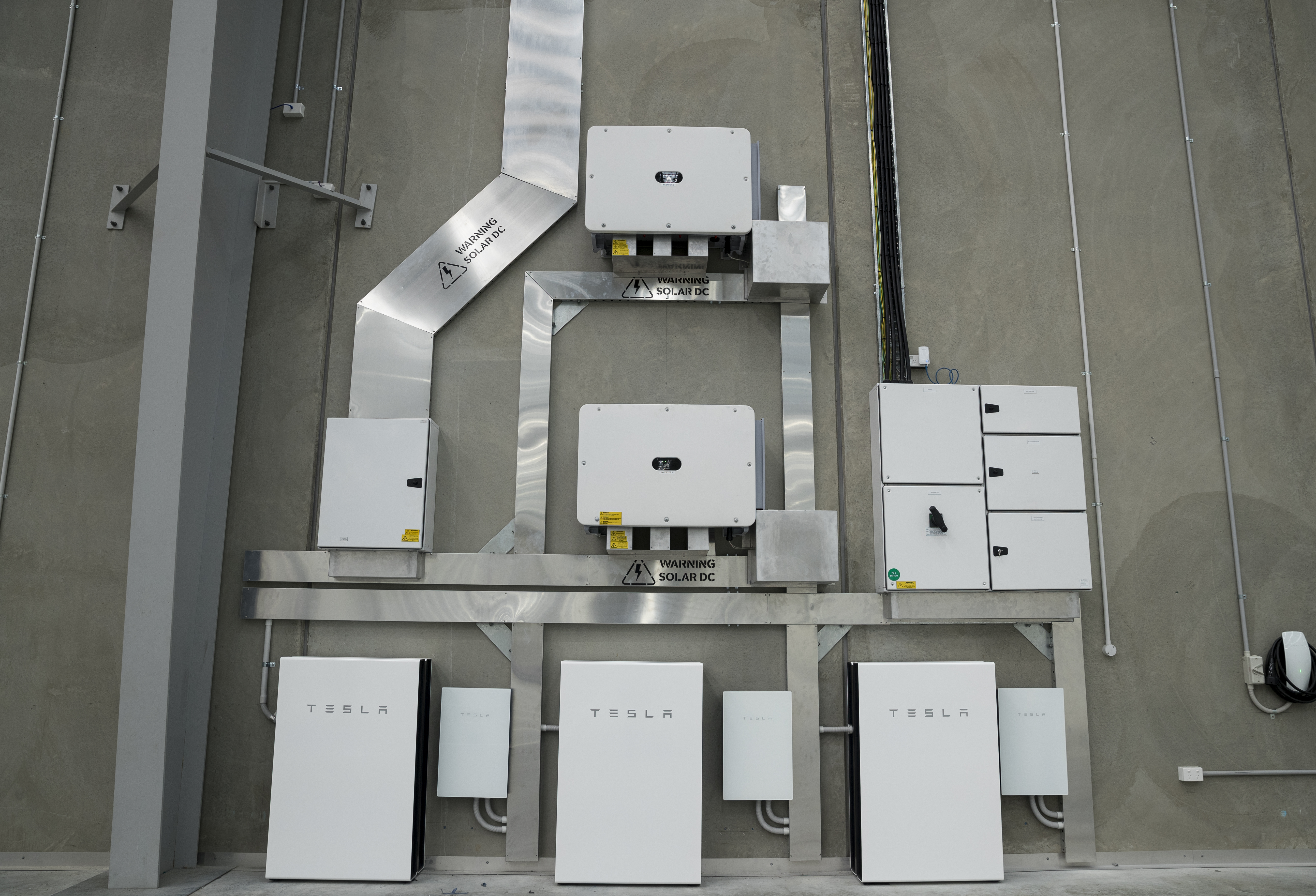 The new facility is partly powered by Tesla solar panels, linked to Tesla Powerwall batteries. Photo / Dean Purcell