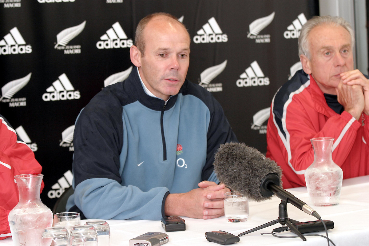 England coach Clive Woodward at a press conference in New Zealand in 2003. Photo / Photosport 