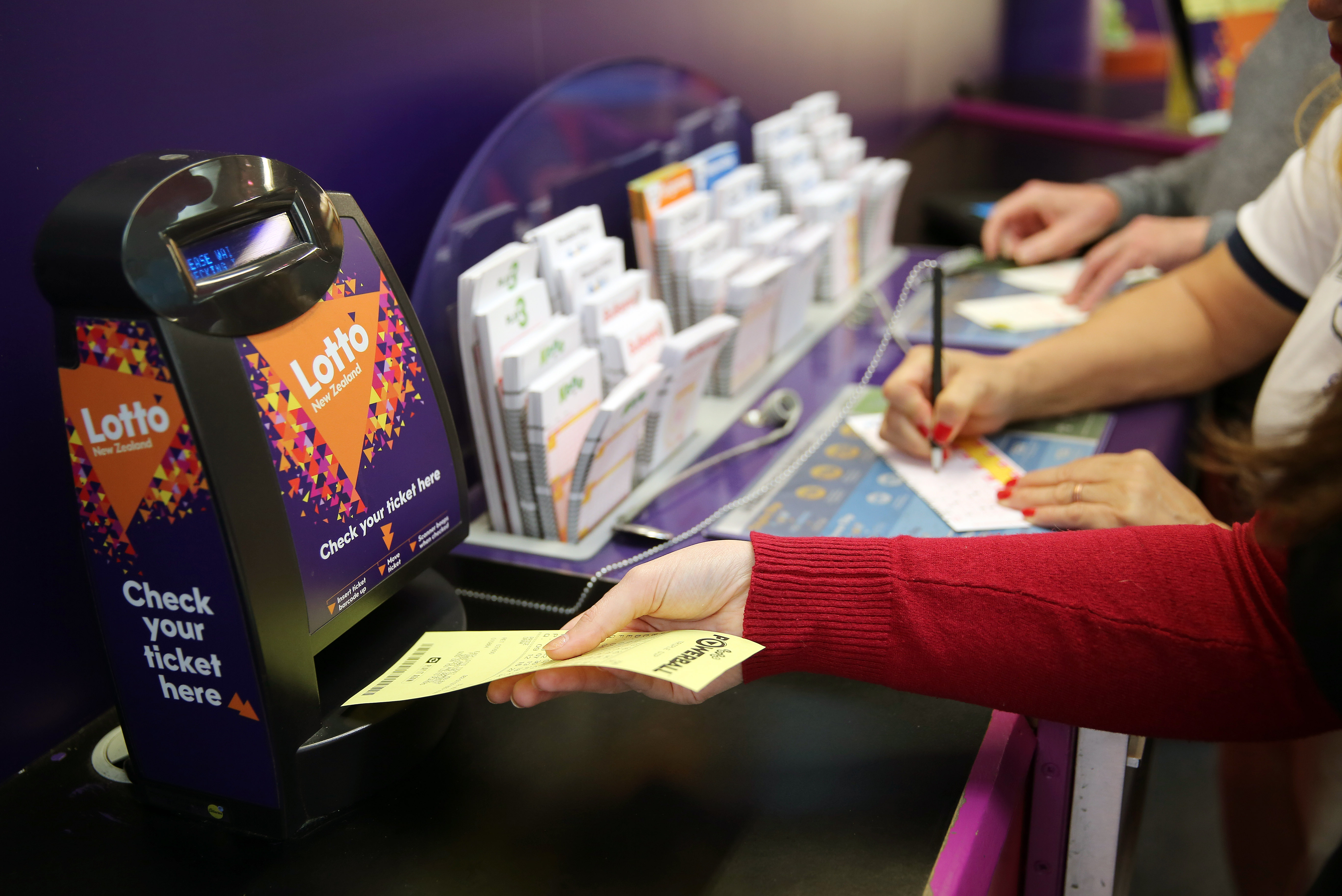 The family syndicate who won the latest Powerball prize only purchase a ticket when the Lotto jackpot goes over $20 million. Photo / Michael Bradley