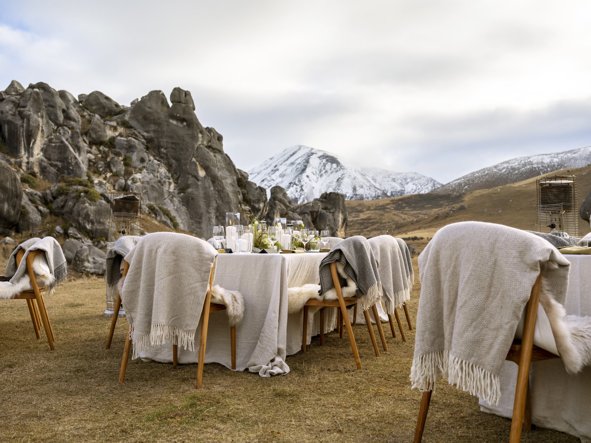 Pou-o-Kai, a pop-up restaurant with a menu devised by chef Ben Bayly, held at Castle Hill in 2024 as part of the 