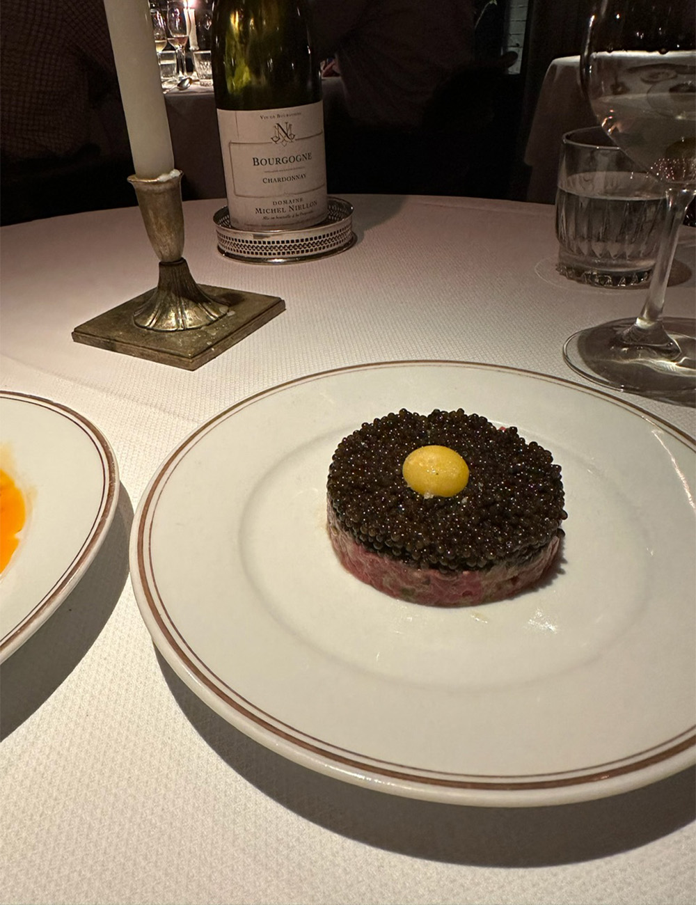 Handcut beef tartare with caviar and egg yolk from Le Coucou, New York. Photo / Sarah MacDonald