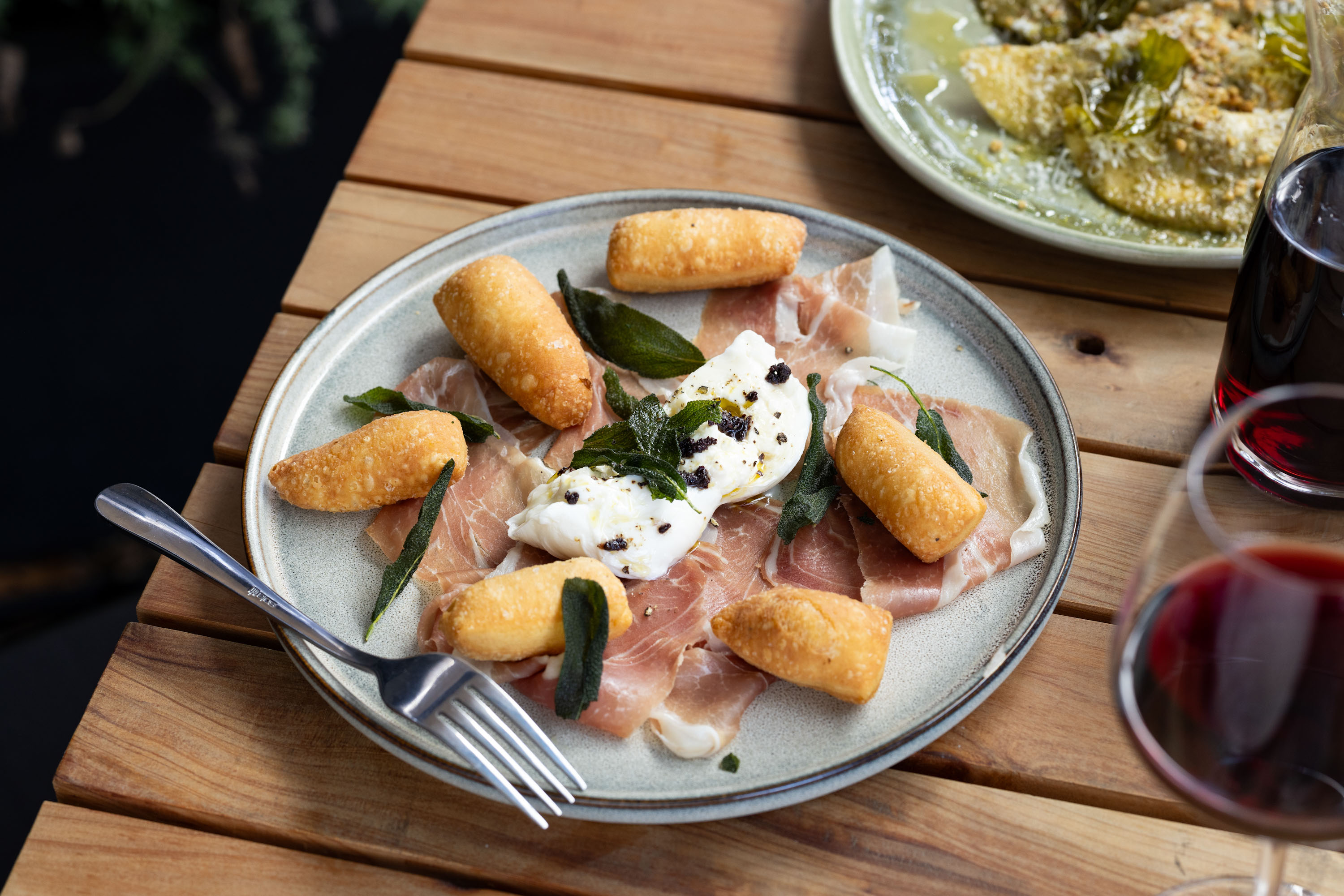 The gnocco fritto with sage. Photo / Babiche Martens