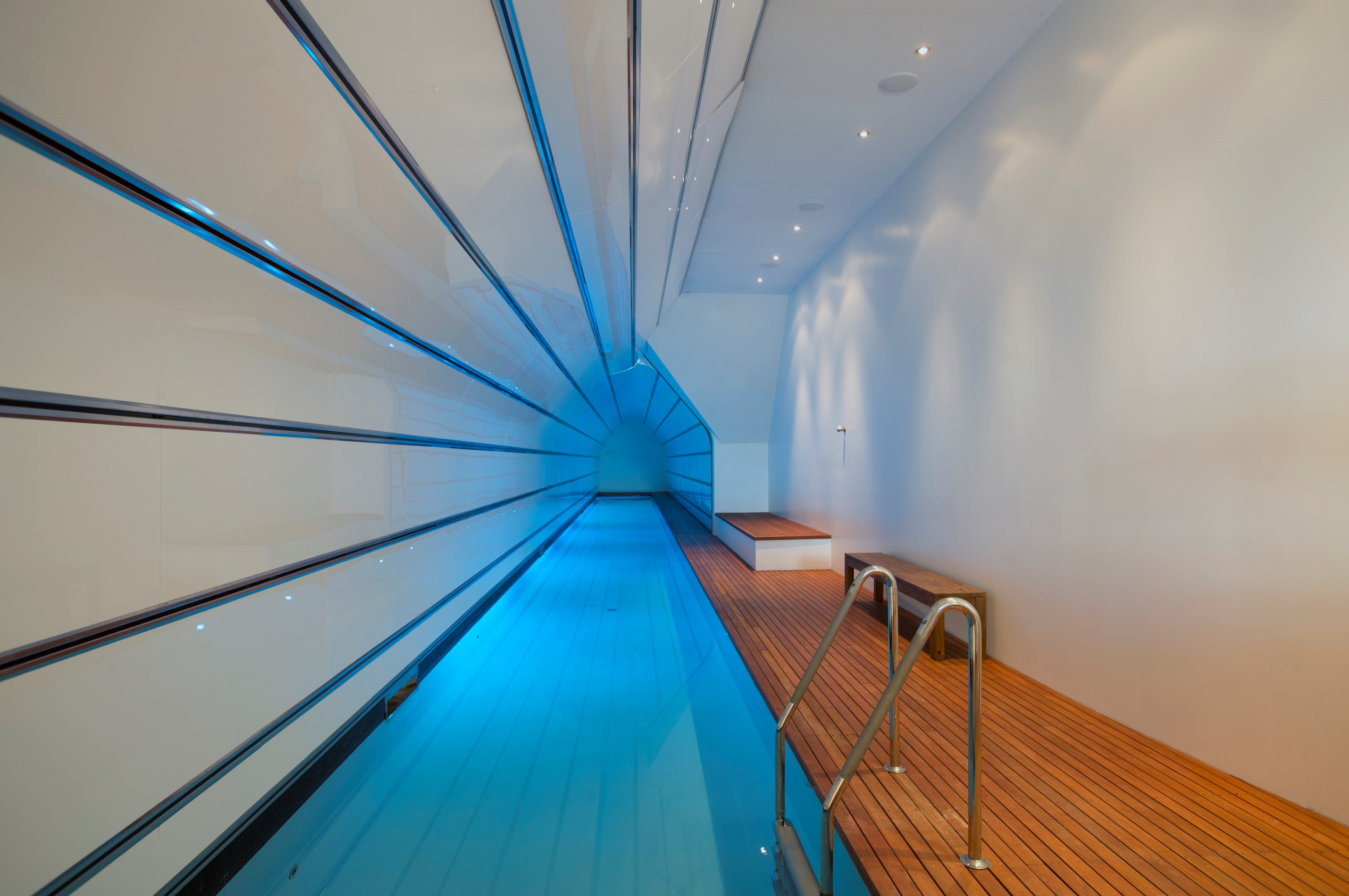 The Olympic length indoor lap pool is one of three pools at the mansion. Photo / Barfoot and Thompson 