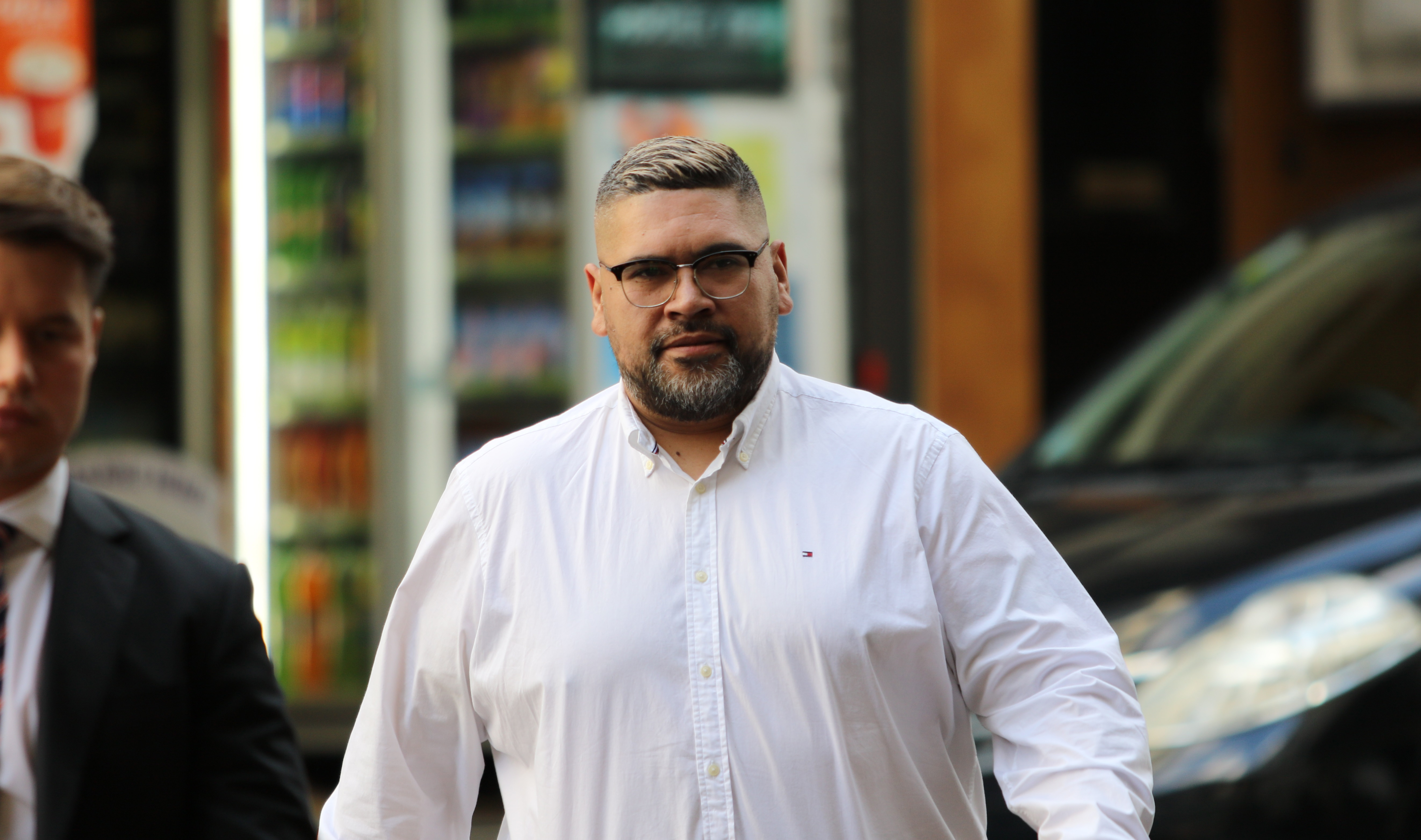 The Mai FM host outside Auckland District Court in 2019 after he was charged with money laundering in Operation Nova. Photo / Sam Hurley