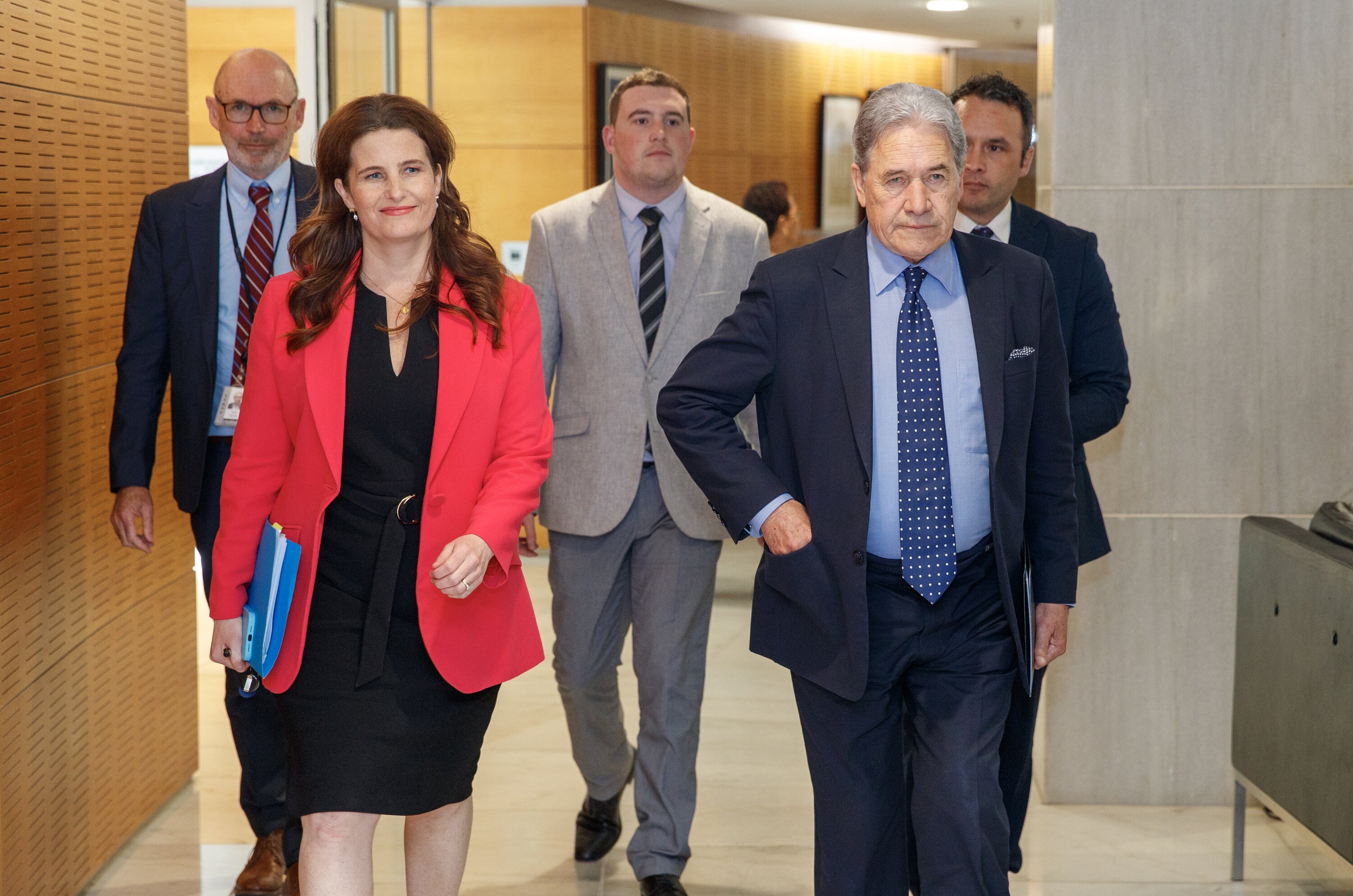Nicola Willis (left) says Winston Peters' MFAT will not be asked to make baseline spending cuts this year. Photo / Mark Mitchell








