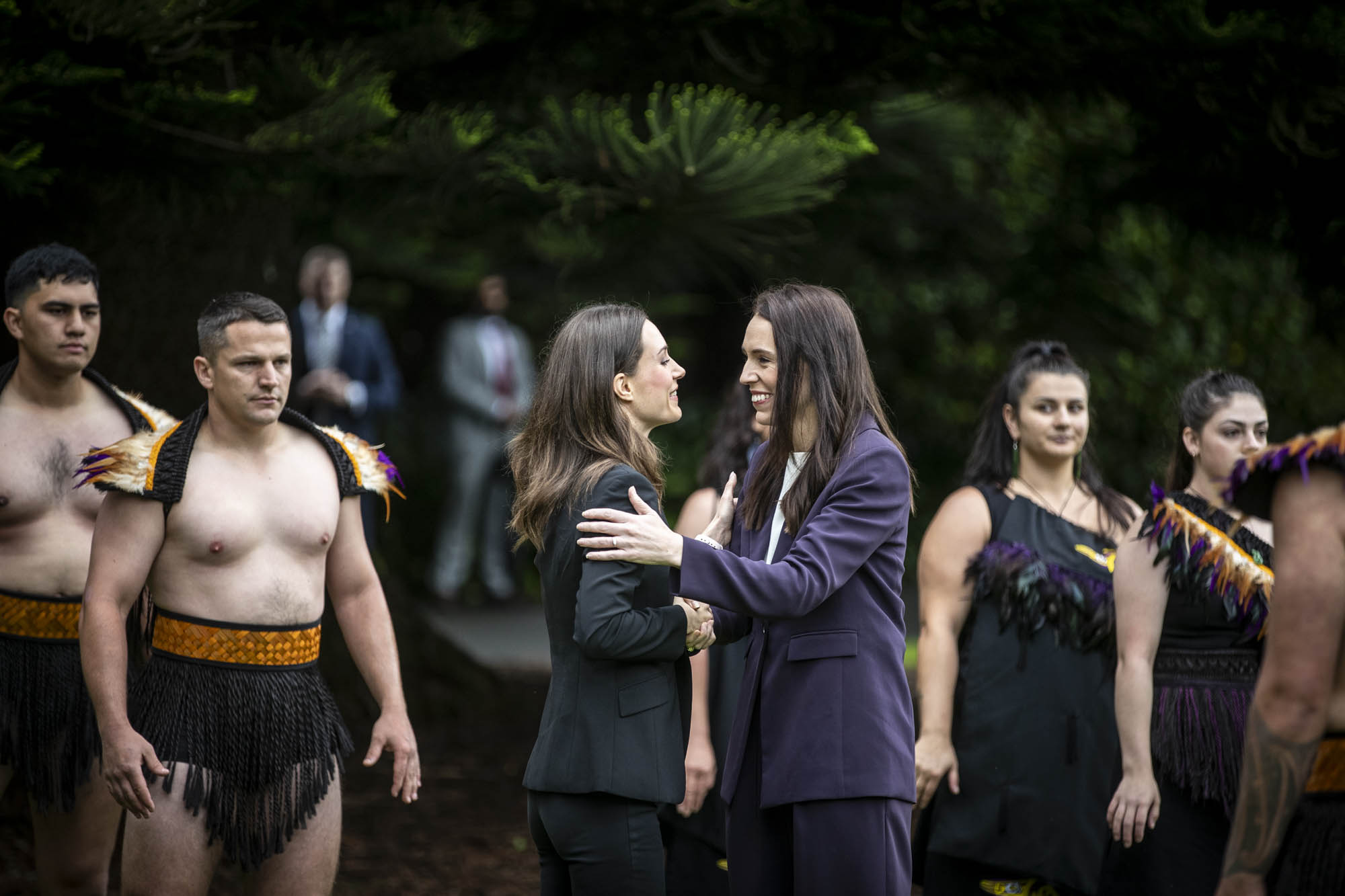 Finland's Prime Minister Sanna Marin is welcomed to New Zealand by PM Jacinda Ardern on December 1, 2022. Photo / Michael Craig