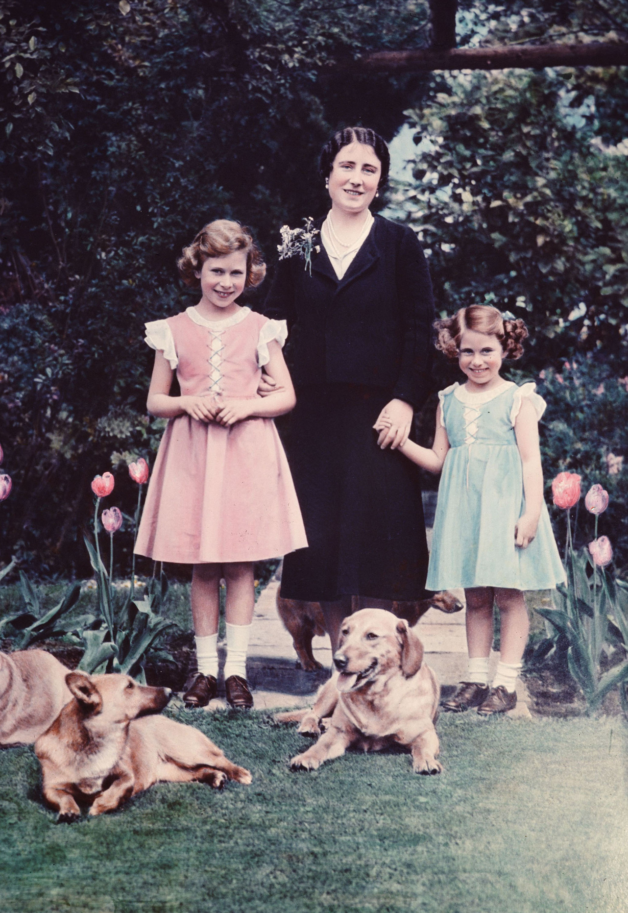 A rare family photo capturing Queen Elizabeth, the late Queen Mother and the late Princess Margaret. Photo / Getty Images